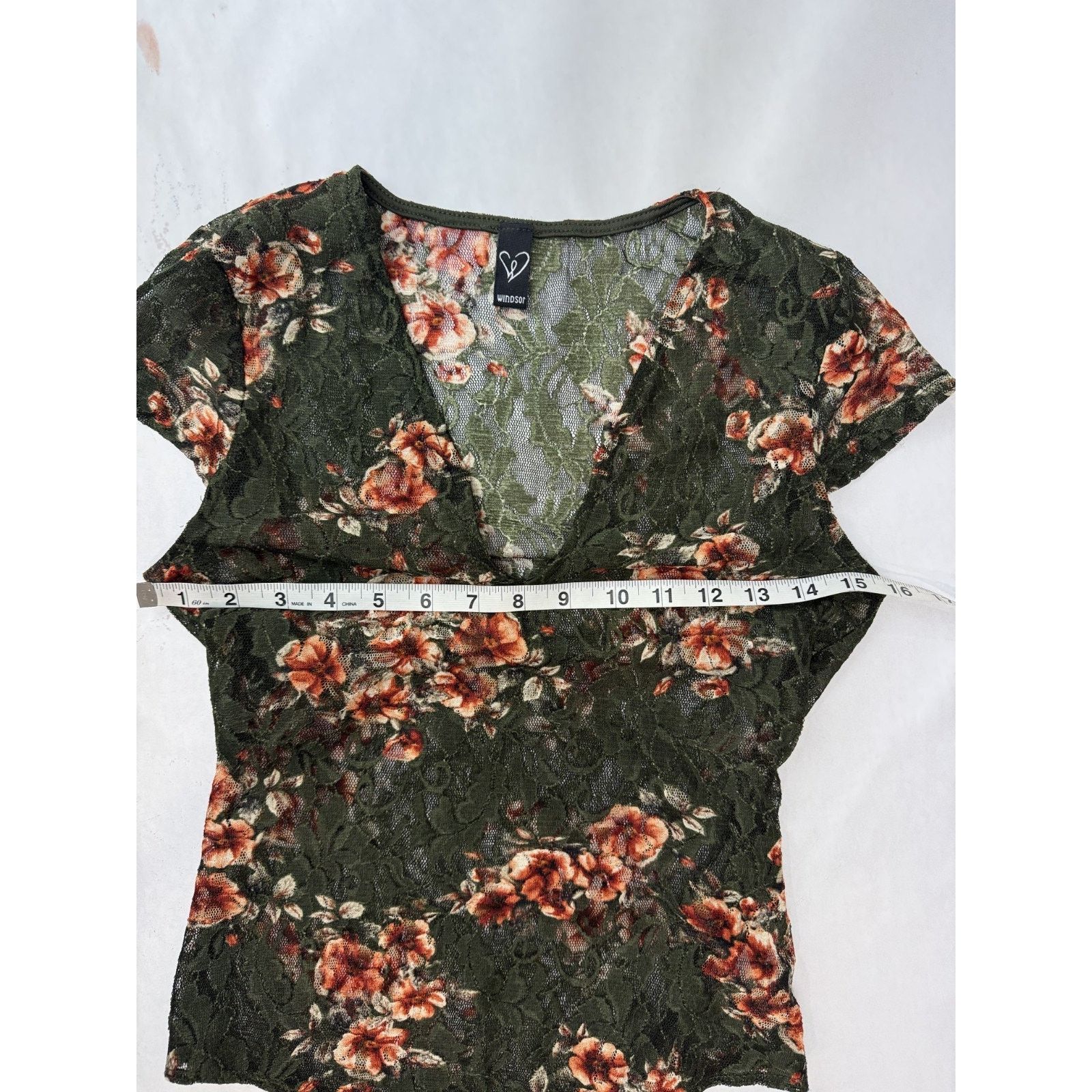 Other Sheer Lace Boho Bodysuit Floral Green Windsor Women Medium Size M / US 6-8 / IT 42-44 - 4 Thumbnail