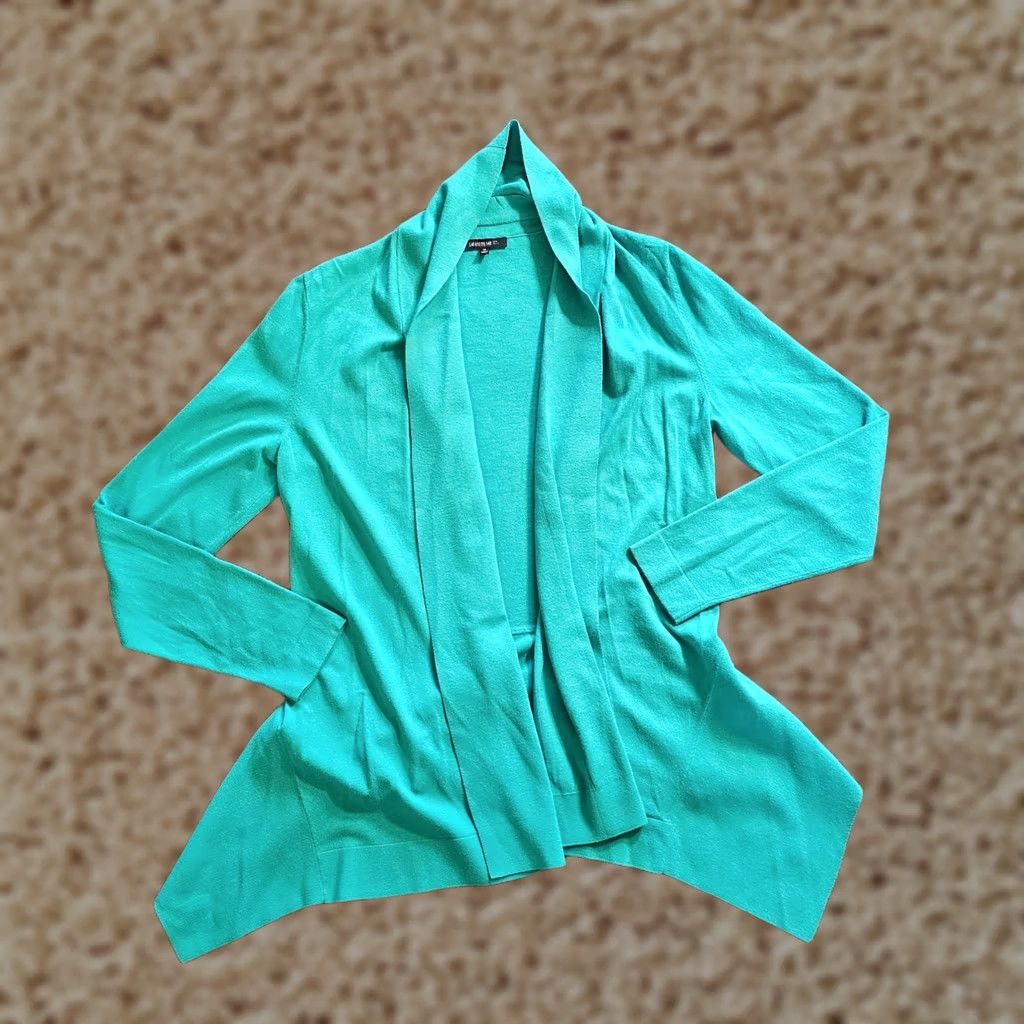Vintage Lafayette 148 Cardigan Womens Size Medium Green Open Front Casual Sweater Size M / US 6-8 / IT 42-44 - 1 Thumbnail