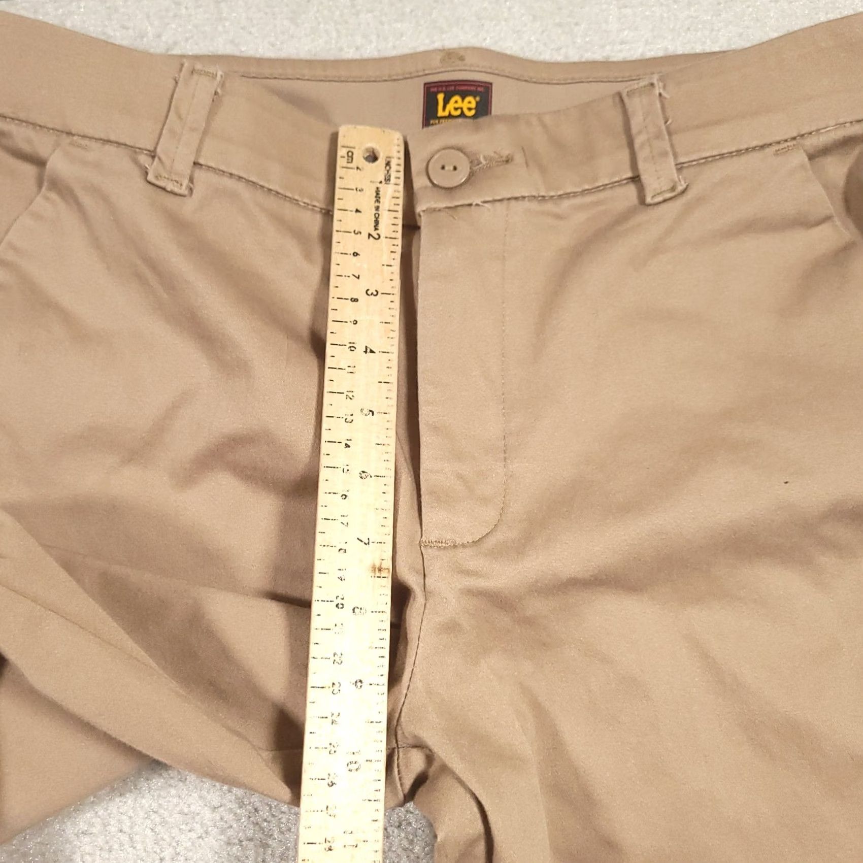 Lee Lee Pants Womens 8 Beige Stretch Waistband Twill Straight Leg Chino Casual Size 30" / US 8 / IT 44 - 6 Thumbnail