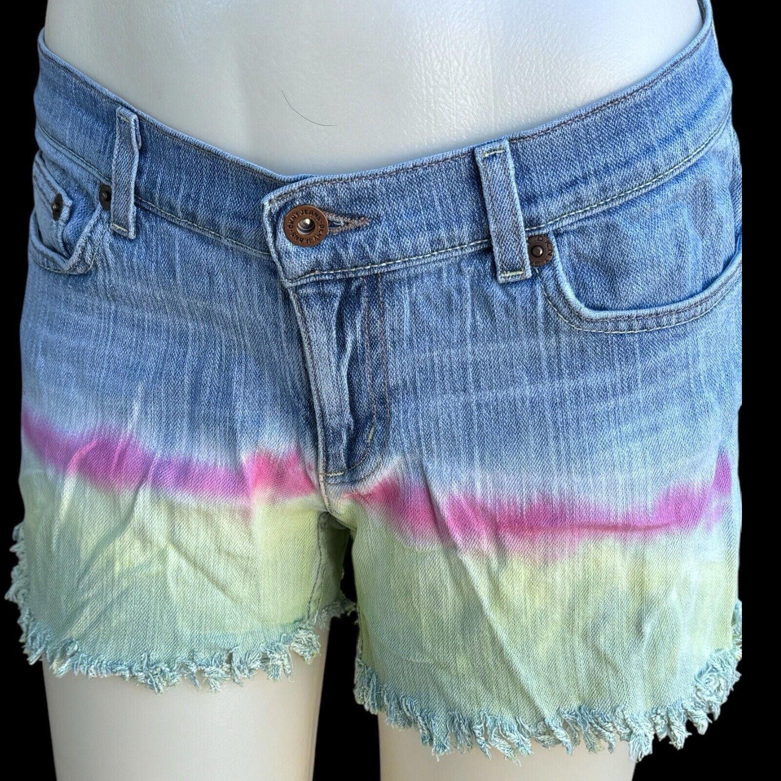 DKNY Vintage DKNY Dip Dyed Cut Off Jean Shorts Sz 7 Jr Size 28" / US 6 / IT 42 - 1 Thumbnail