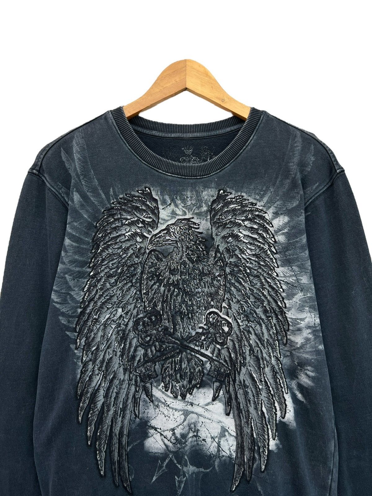 Japanese Brand Eagle Wings Patch Punk Gothic Punk Sweatshirt Size US M / EU 48-50 / 2 - 4 Thumbnail
