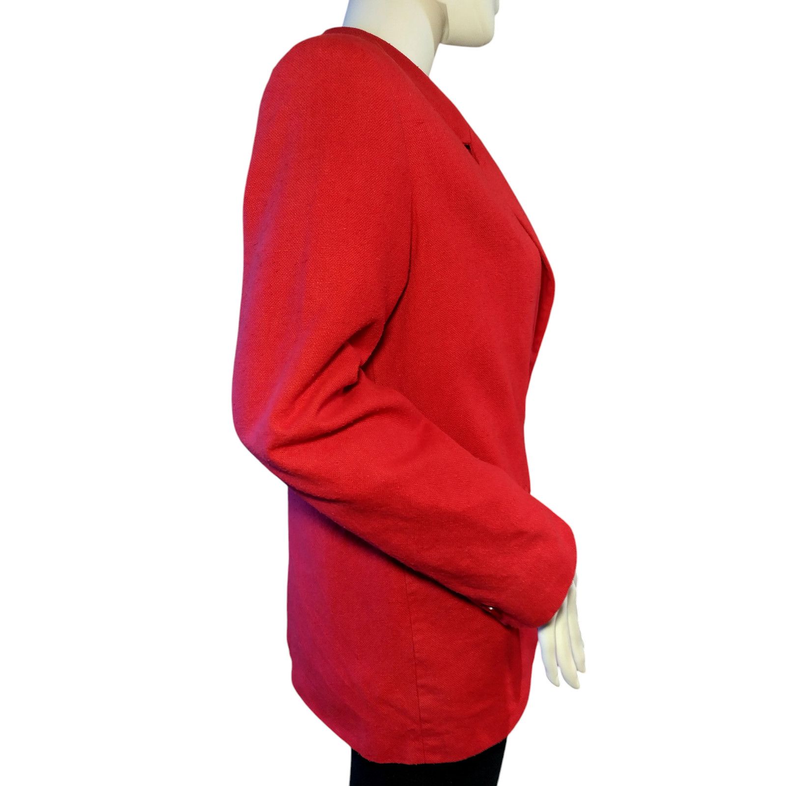Bloomingdale's Bloomingdales Linen Blazer Jacket Shoulder Pads Red Size PM Size M / US 6-8 / IT 42-44 - 3 Thumbnail