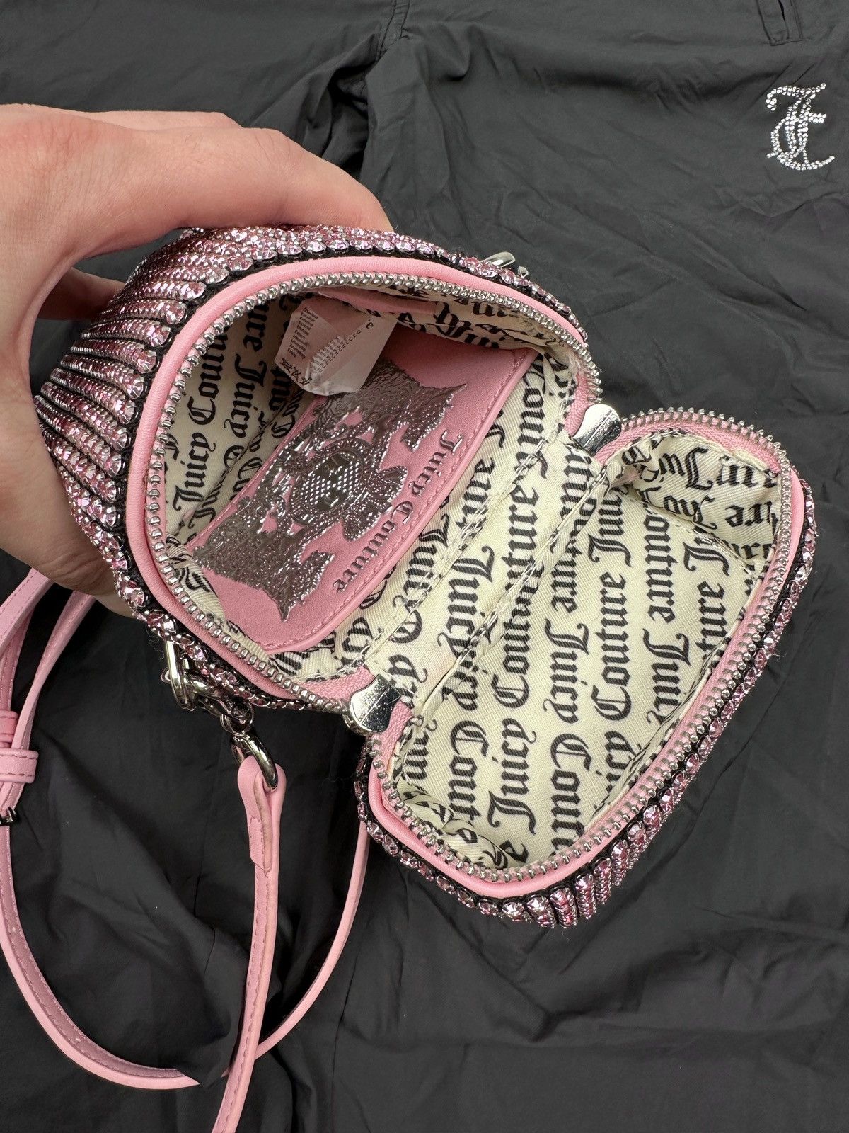 Juicy Couture JUICY COUTURE Melanie Diamante Crystal Pink Crossbody Bag Size ONE SIZE - 5 Thumbnail