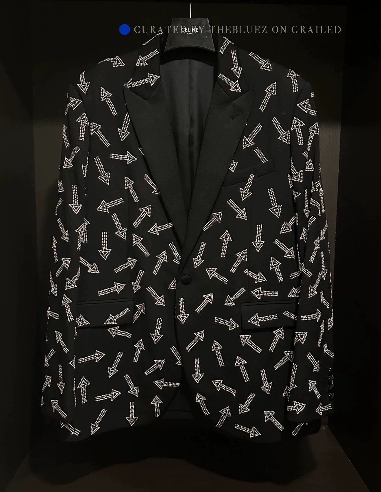 Celine Statement Black Suit with Crystal Details Size US M / EU 48-50 / 2 - 1 Thumbnail