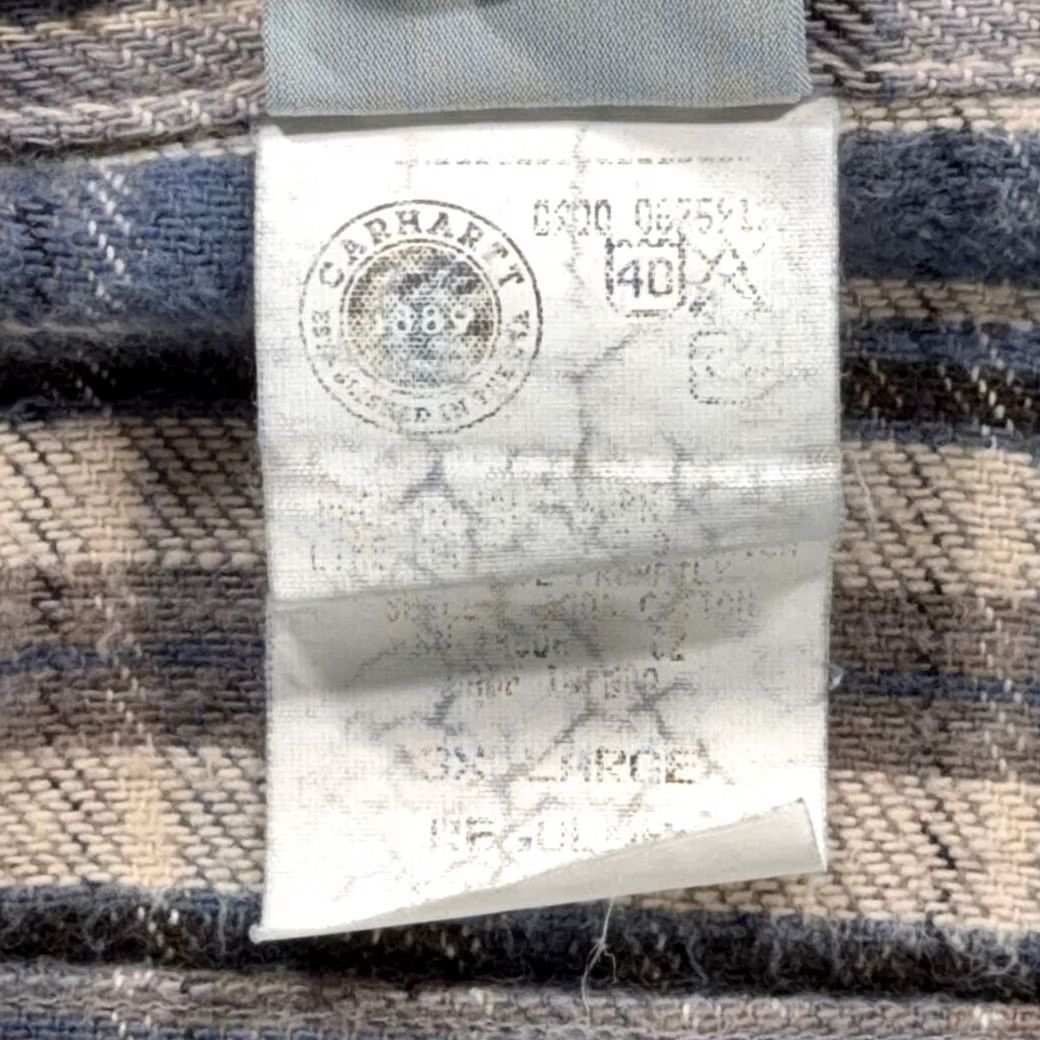 Carhartt VINTAGE Carhartt Shirt Adult 3XL Blue Gray Plaid Flannel Workwear USA 90s Size US XXL / EU 58 / 5 - 6 Thumbnail