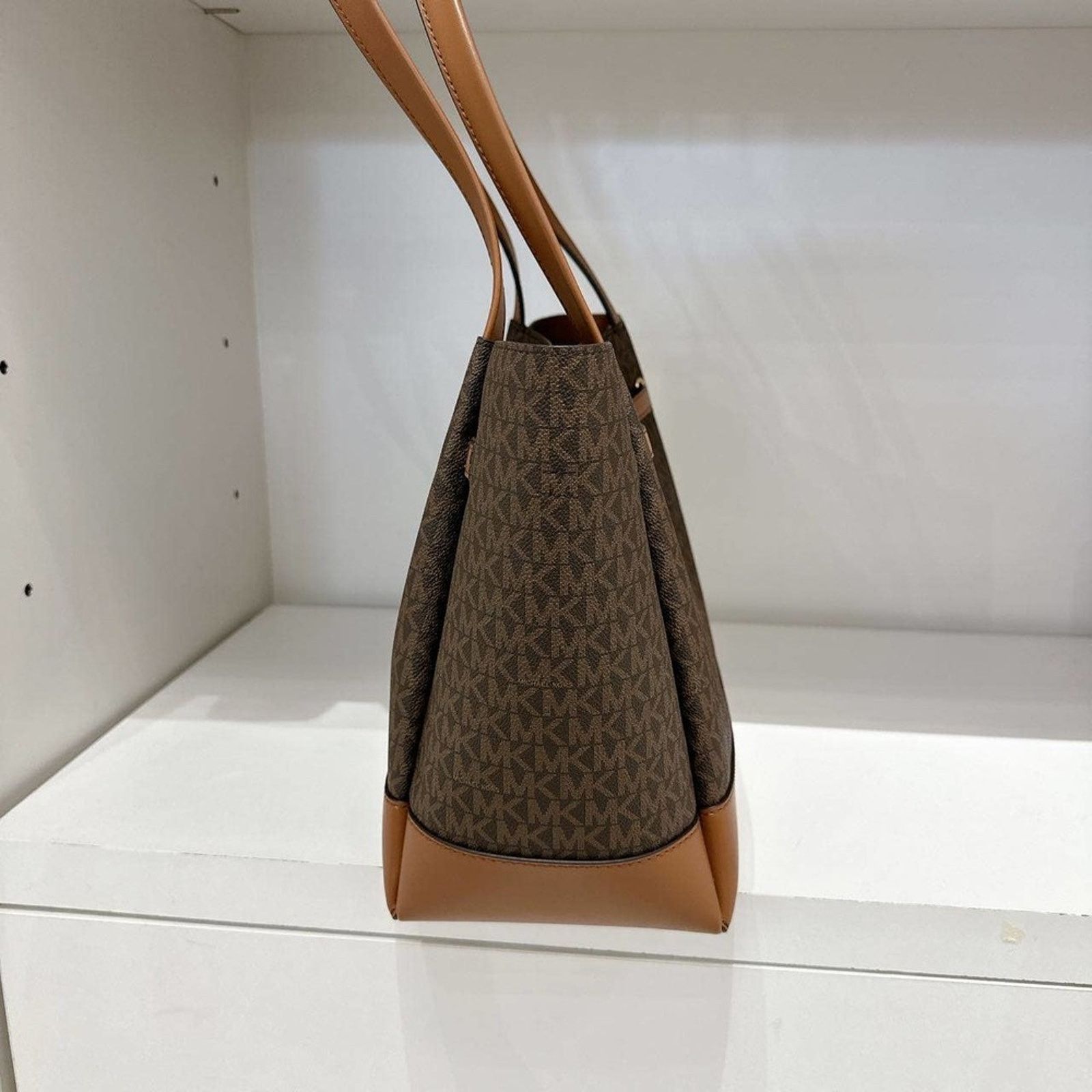Michael Kors Michael Kors 35S3G6RT3B Reed Large Logo Tote Bag IN BROWN Size ONE SIZE - 4 Thumbnail