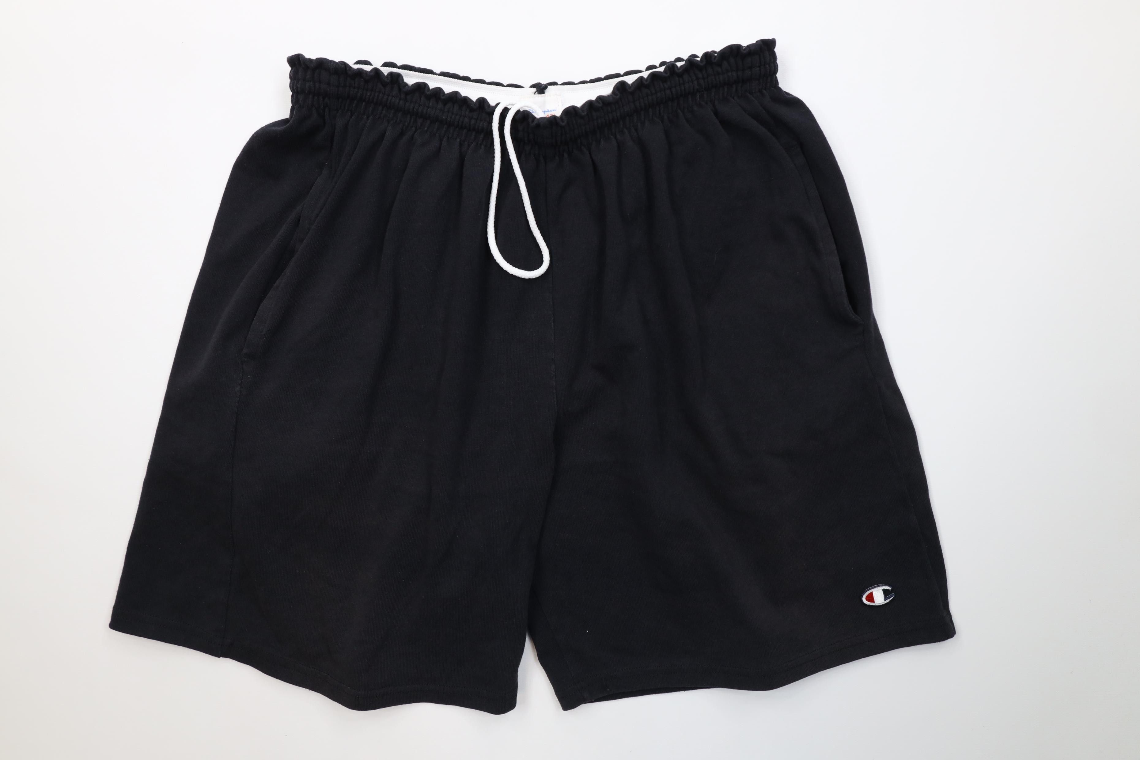 Champion Vintage 90s Champion Heavyweight Above Knee Shorts Black Size US 36 / EU 52 - 1 Thumbnail