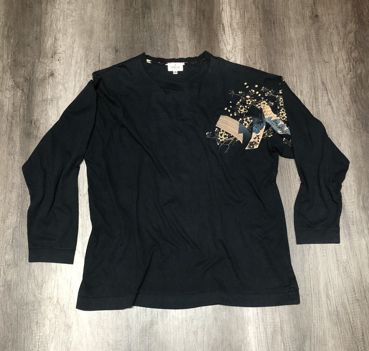 Japanese Brand × Vintage VINTAGE KARAKURI TAMASHI SUKAJAN KOI BIG LOGO LONG SLEEVE Size US XXL / EU 58 / 5 - 19 Thumbnail