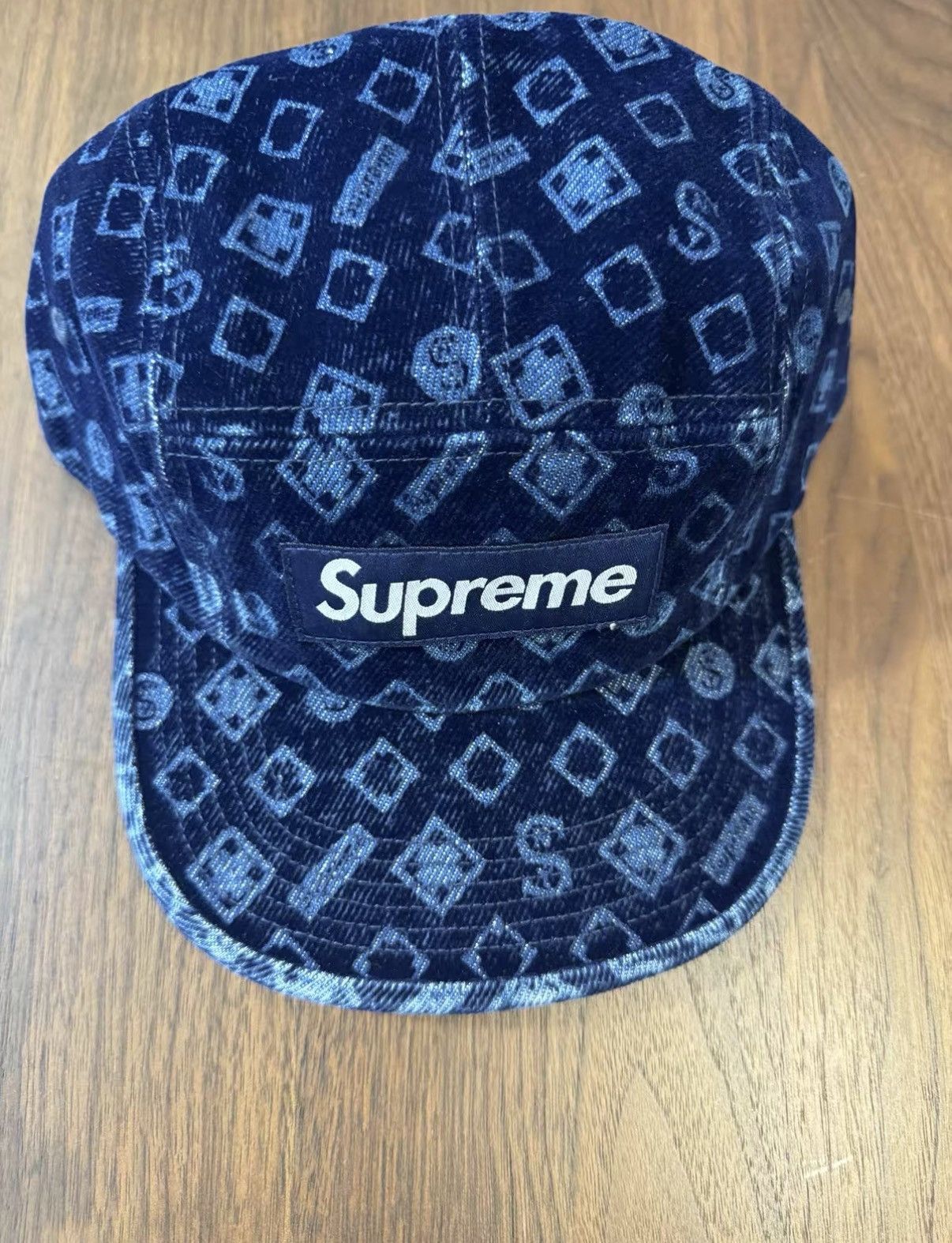 Supreme Supreme FW24 Week 5 Flocked Denim Camp Cap J34 Size ONE SIZE - 1 Thumbnail