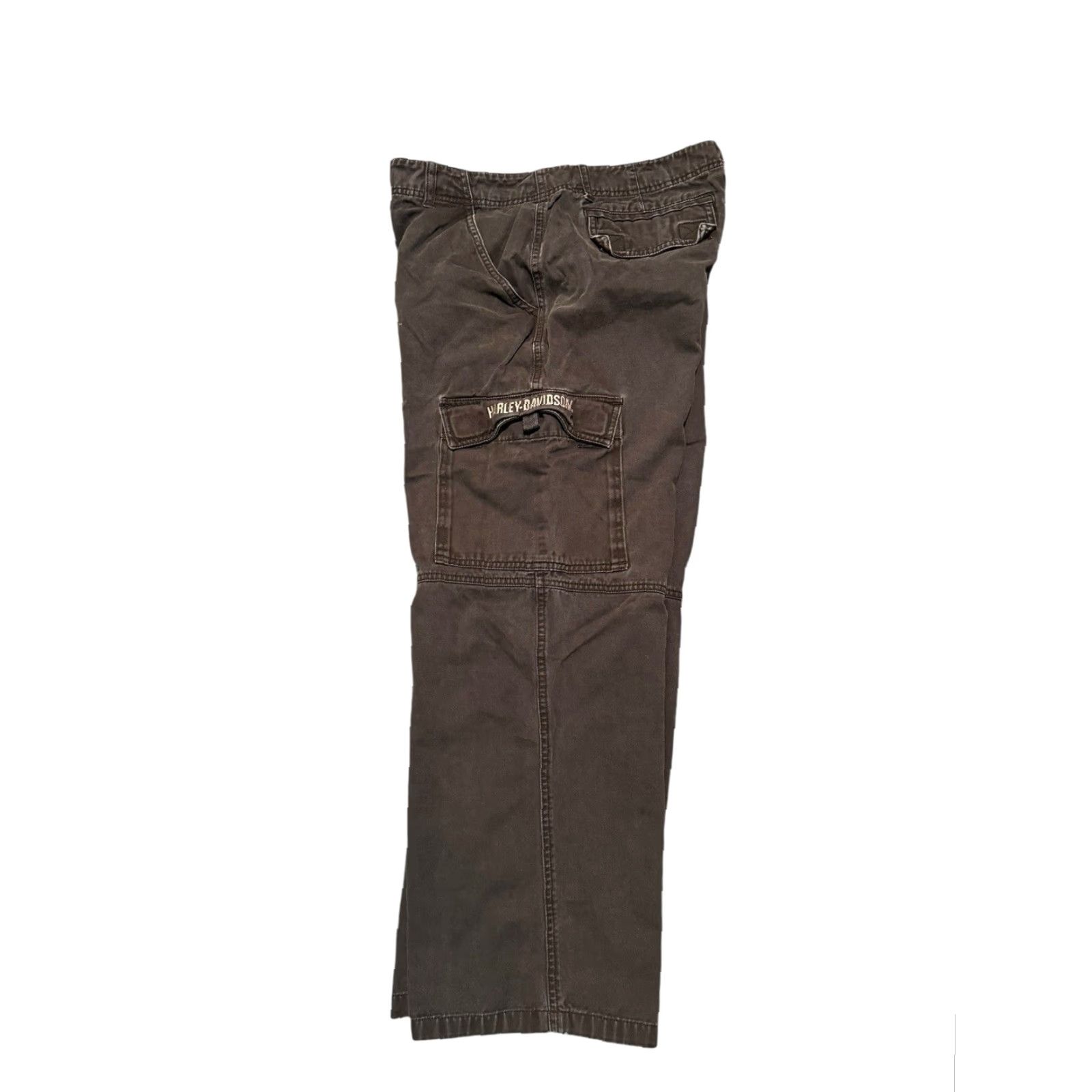 Harley Davidson Harley Davidson Mens Black Cargo Riding Pants Baggy Skater Y2K Biker 36x36 Mens 36 Inseam Wide-Leg Casual Cargo Pants Size US 36 / EU 52 - 7 Thumbnail