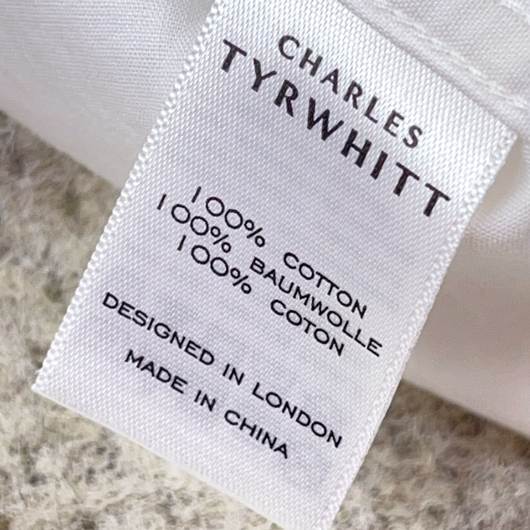 Charles Tyrwhitt VINTAGE Charles Tyrwhitt Shirt Men XXL 2XL White Button Up Dress Poplin Classic Fit Bird Size 48R - 5 Thumbnail