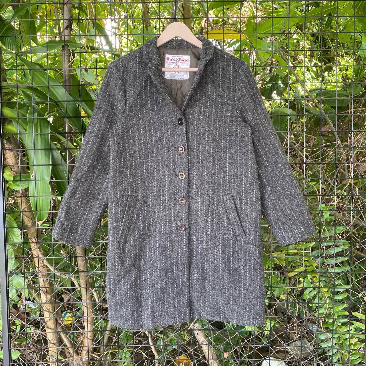 Harris Tweed Steals🔥Vtg Harris Tweed Habd Woven Pure Wool Long Coat Size L / US 10 / IT 46 - 1 Thumbnail
