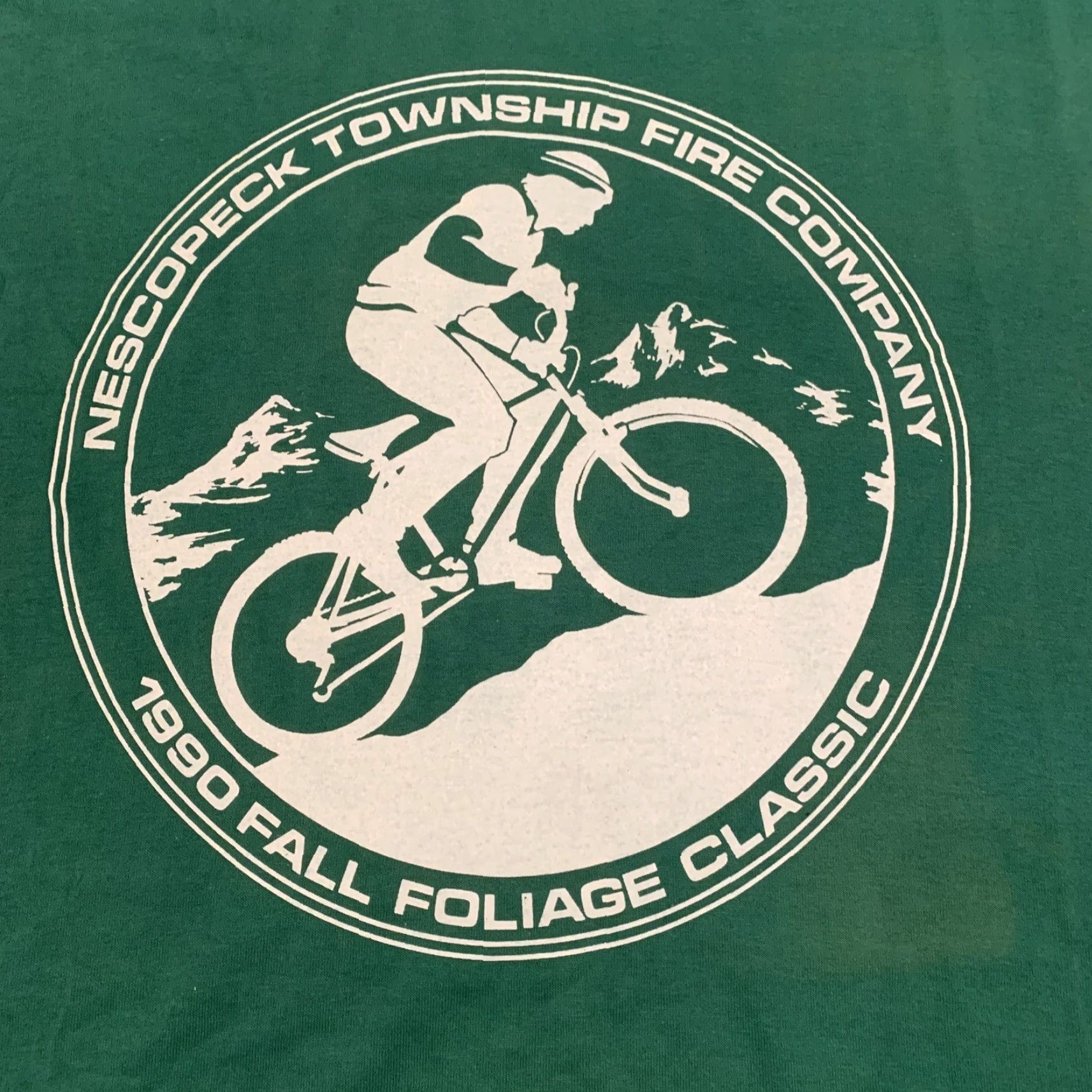 Jerzees VINTAGE JERZEES Nescopeck Township Fire Biking T-Shirt XL Green 1990 Mens Size US XL / EU 56 / 4 - 2 Thumbnail