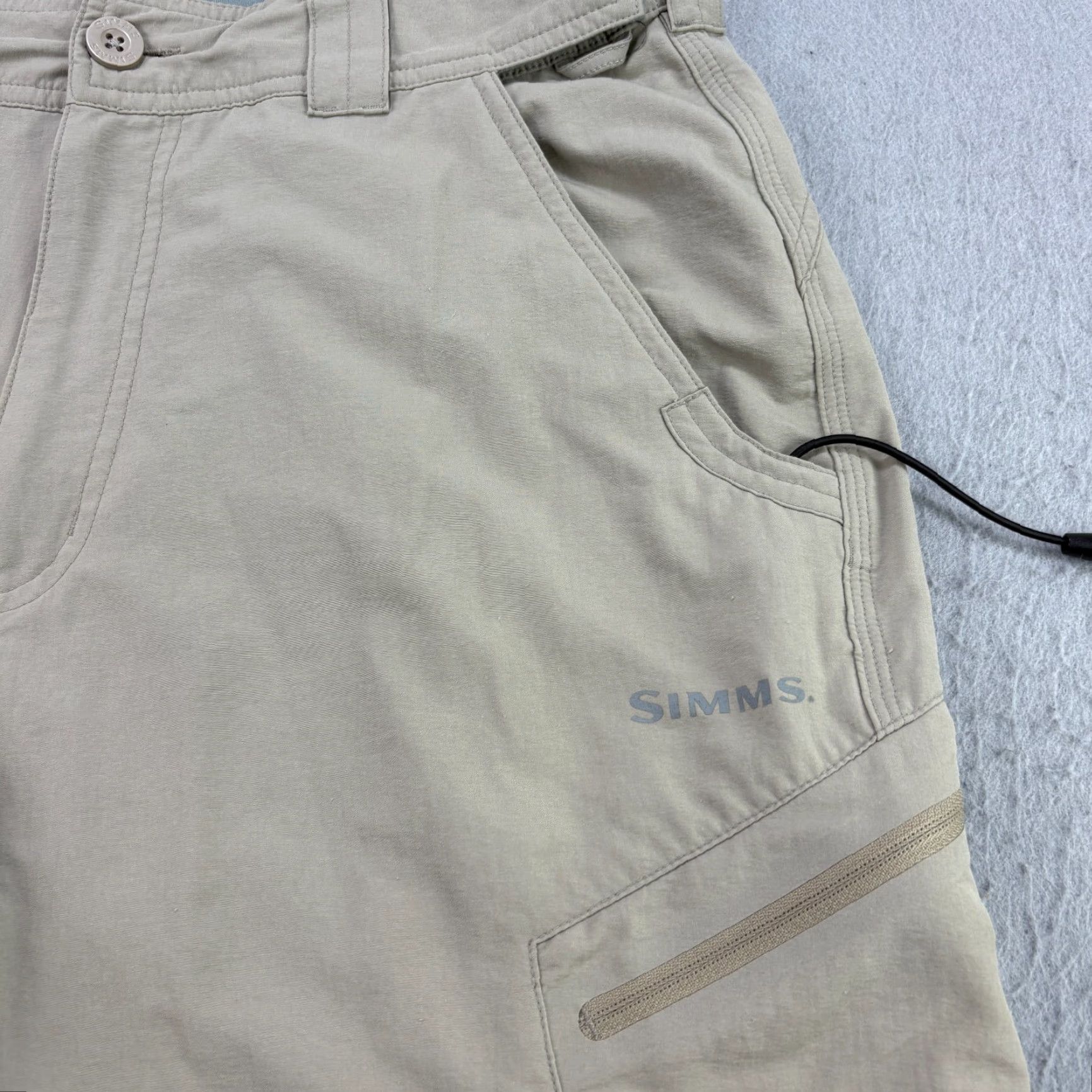 Vintage Simms Shorts Mens Small Beige Cargo Performance Nylon Size US 29 - 3 Thumbnail
