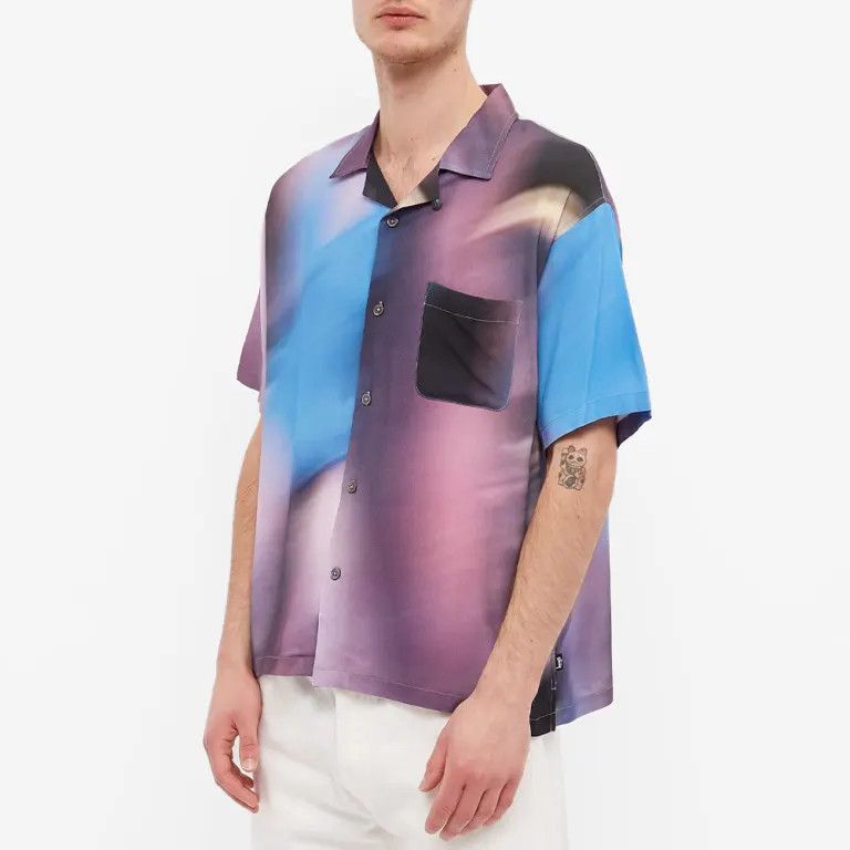 Stussy Blue Motion Pattern Viscose Short Sleeve Shirt Size US S / EU 44-46 / 1 - 2 Thumbnail