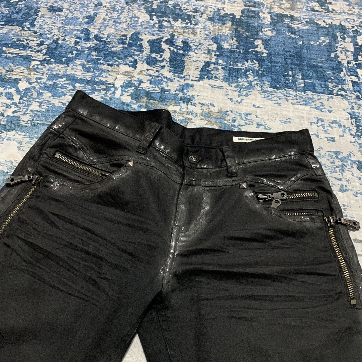 Japanese Brand × semanticdesign Semantic Design Japan wax flared black jeans Size US 31 - 6 Thumbnail
