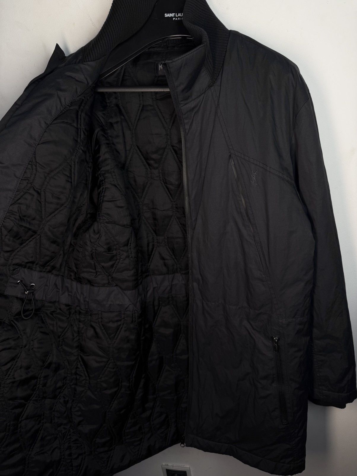 Yves Saint Laurent Warm YSL Jacket Black Padded Long Parka Vintage y2k Size US M / EU 48-50 / 2 - 2 Thumbnail