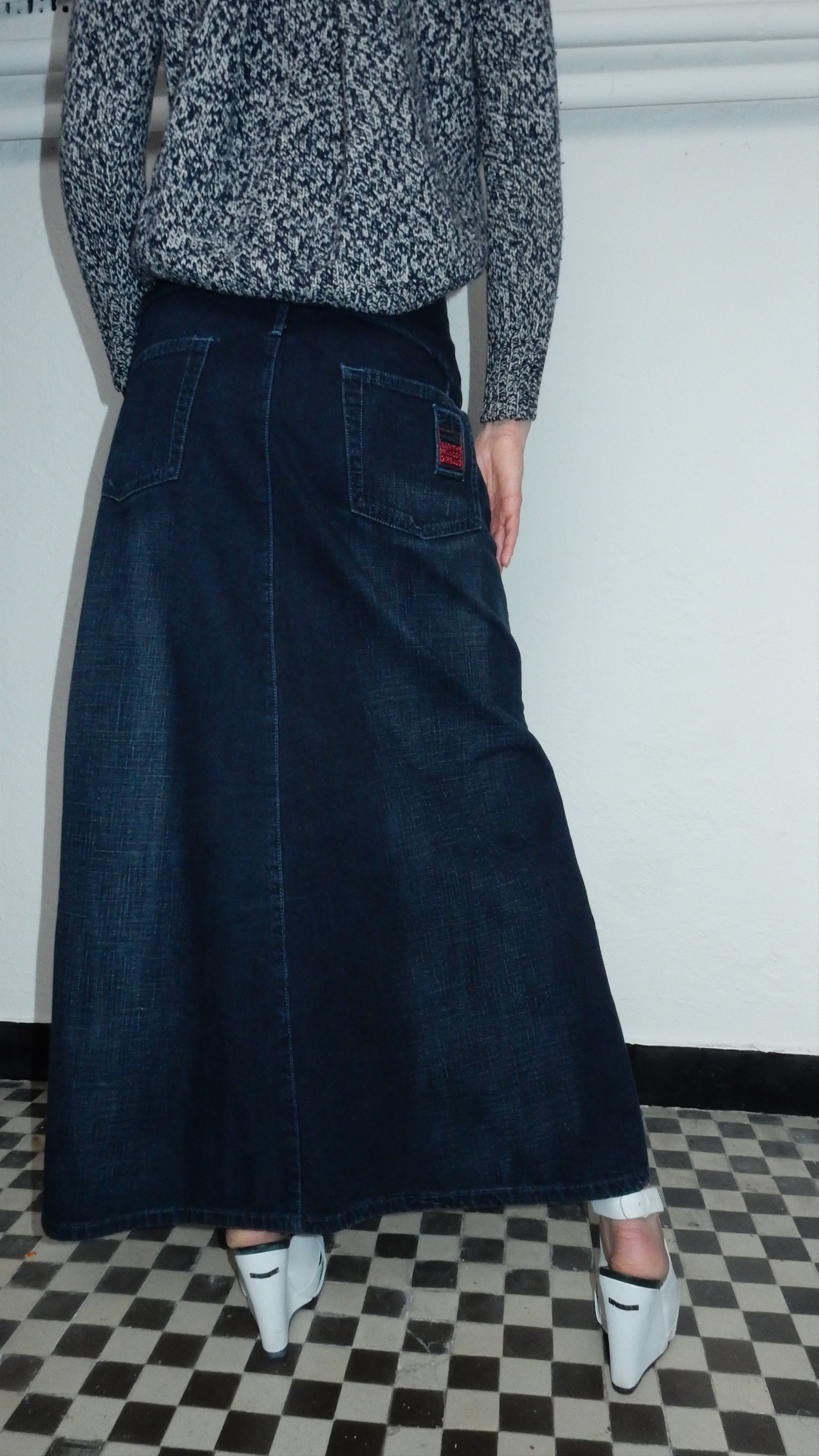 Marithe + Francois Girbaud × Vintage Marithe Francois Girbaud navy jeans maxi skirt - M Size 27" / US 4 / IT 40 - 2 Thumbnail