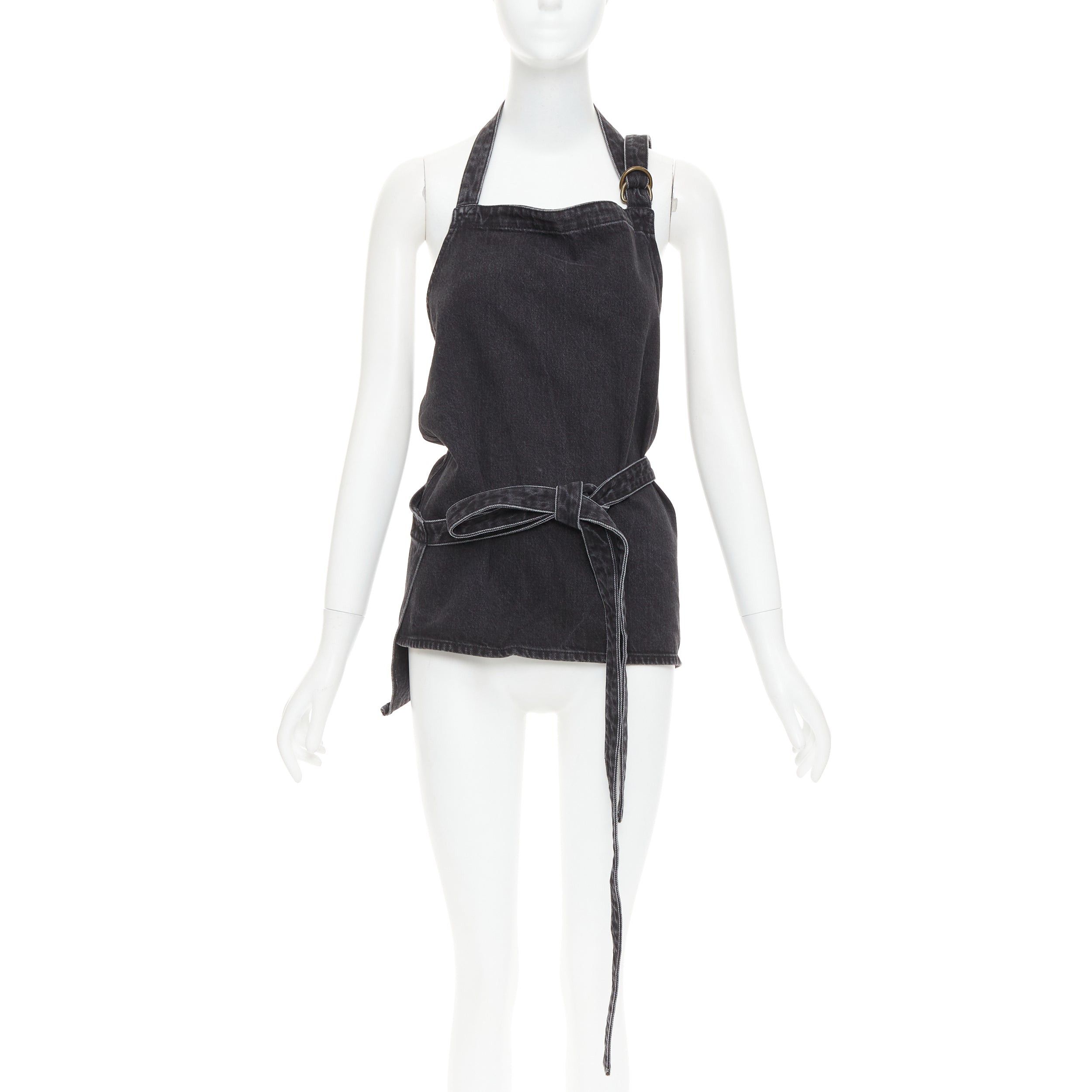 Balenciaga BALENCIAGA Demna 2016 washed grey denim front tie apron¬†top FR36 S Size S / US 4 / IT 40 - 1 Thumbnail