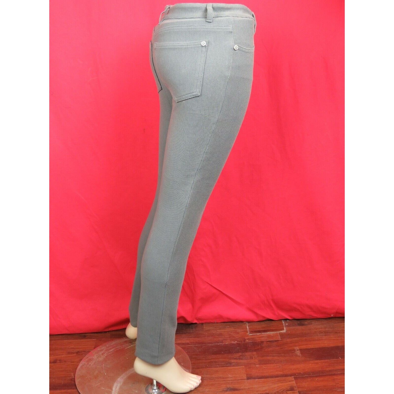 Chanel CHANEL P45450 GRAY KNIT COTTON BUTTONS LOGO JEANS PANTS 34 F Size 26" / US 2 / IT 38 - 9 Thumbnail