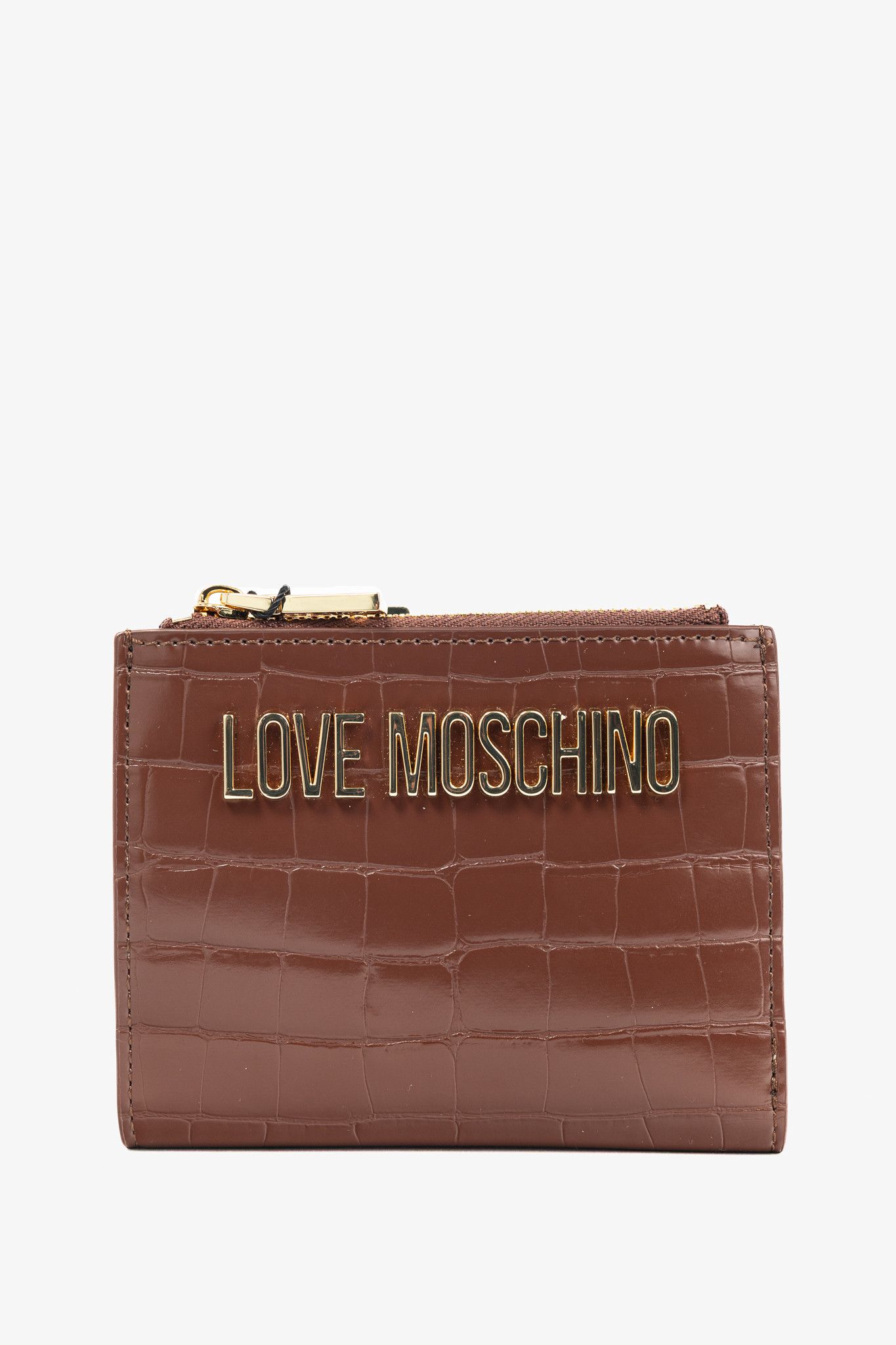 Love Moschino Love Moschino Croc-Embossed Faux-Leather Compact Wallet Size ONE SIZE - 1 Thumbnail