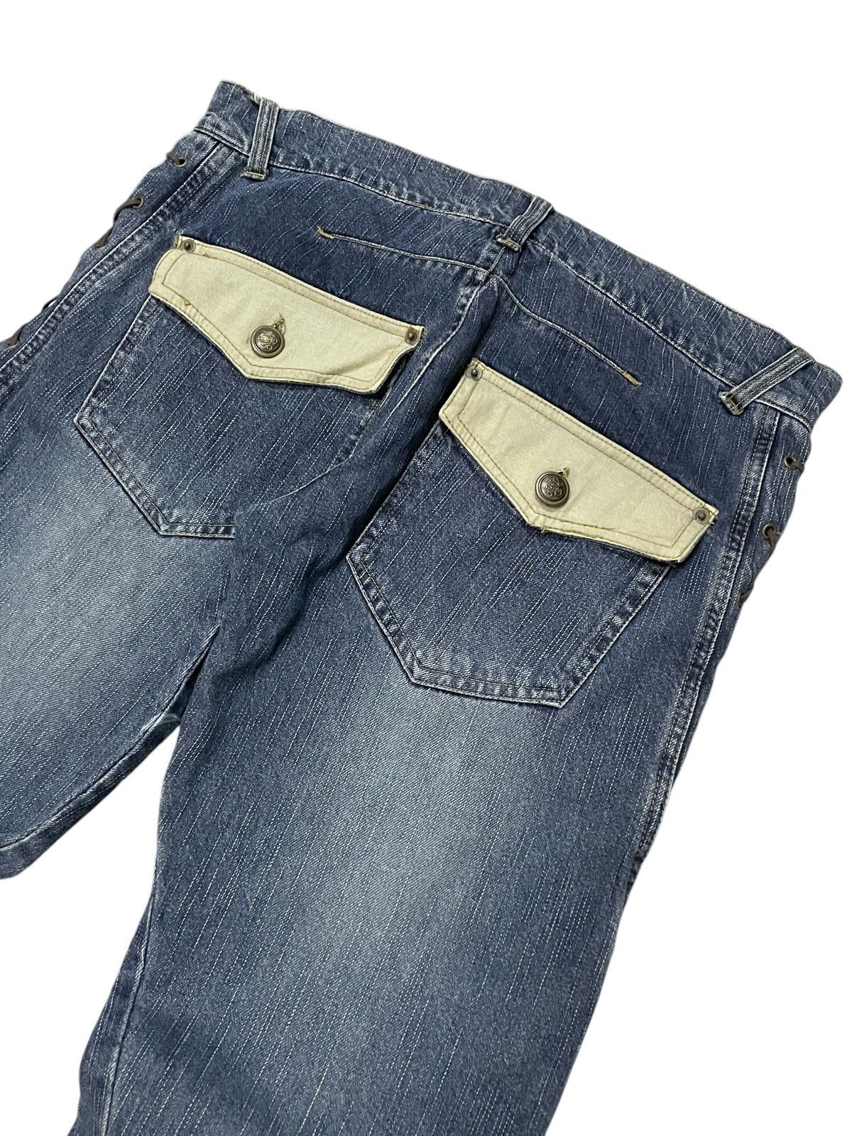 Japanese Brand × Tornado Mart How Hard Jan 40 Paneled Spiral Laces Up Flare Jeans Size US 32 / EU 48 - 14 Thumbnail