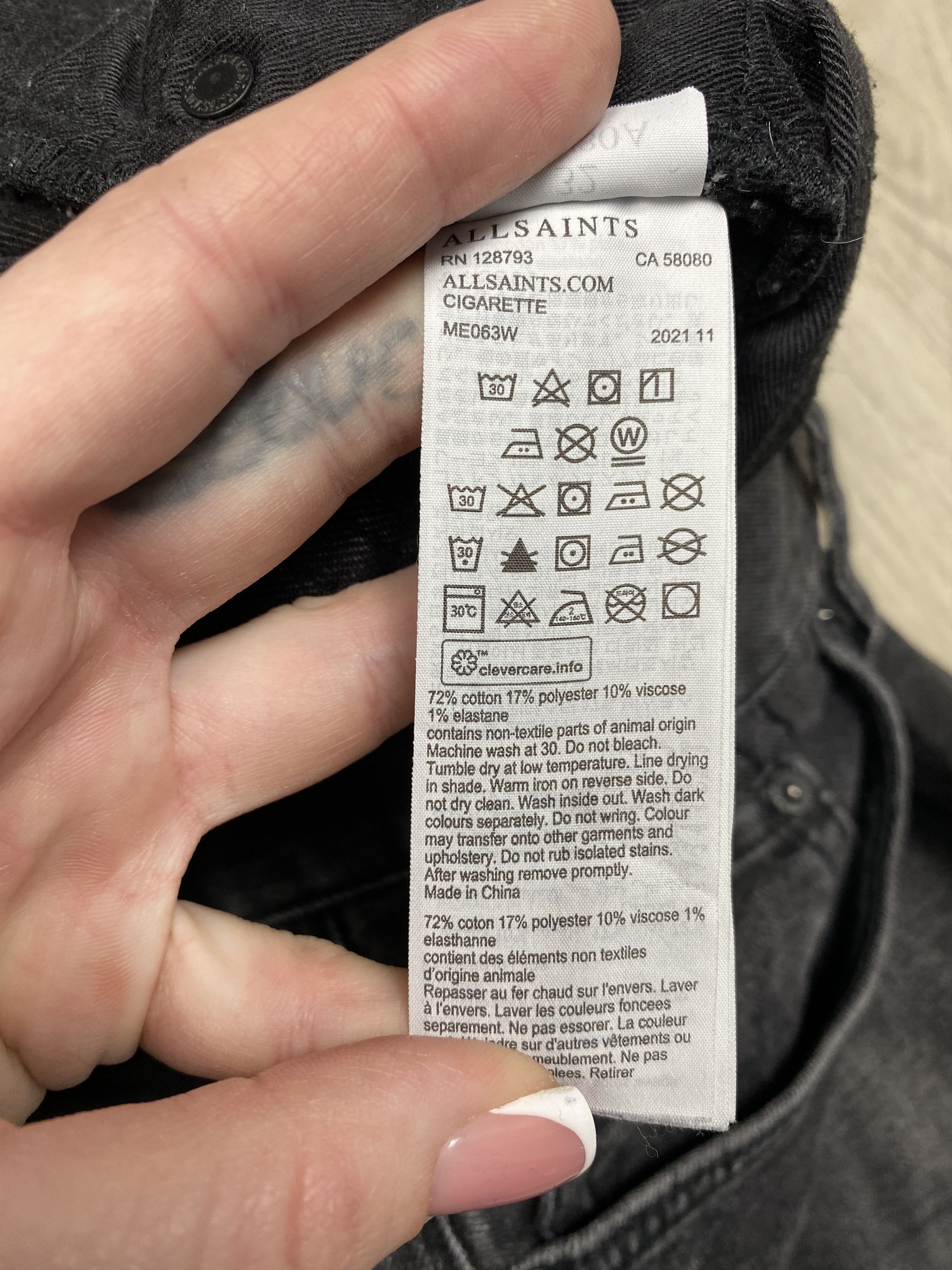 Allsaints Allsaints Grey Denim Pants Cigarette Jeans Size US 32 / EU 48 - 6 Thumbnail