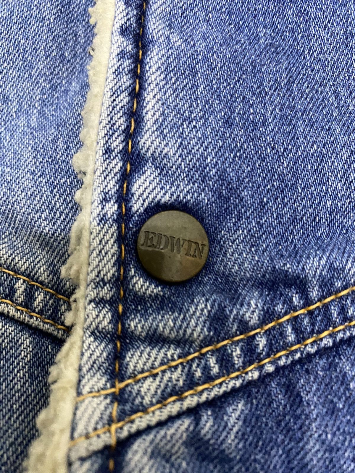 Edwin × Vintage Vintage Edwin Fleece Sherpa denim jacket Size US L / EU 52-54 / 3 - 6 Thumbnail