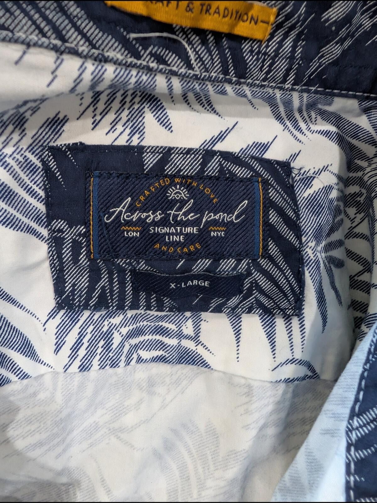 Other Short-Sleeve Palm-Print Button-Down Shirt - Blue/White Size US XL / EU 56 / 4 - 5 Thumbnail