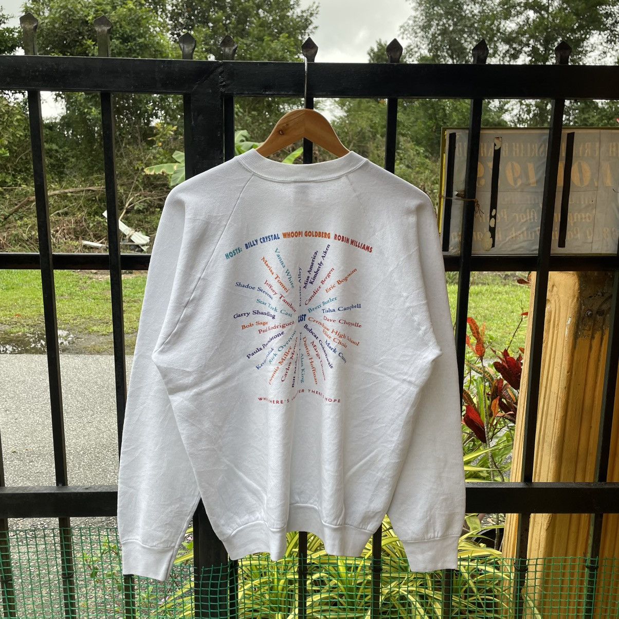 Vintage 🔥Vintage 90s Comic Relief XI Promo TV Show Raglan Sweatshirt Size US M / EU 48-50 / 2 - 2 Thumbnail