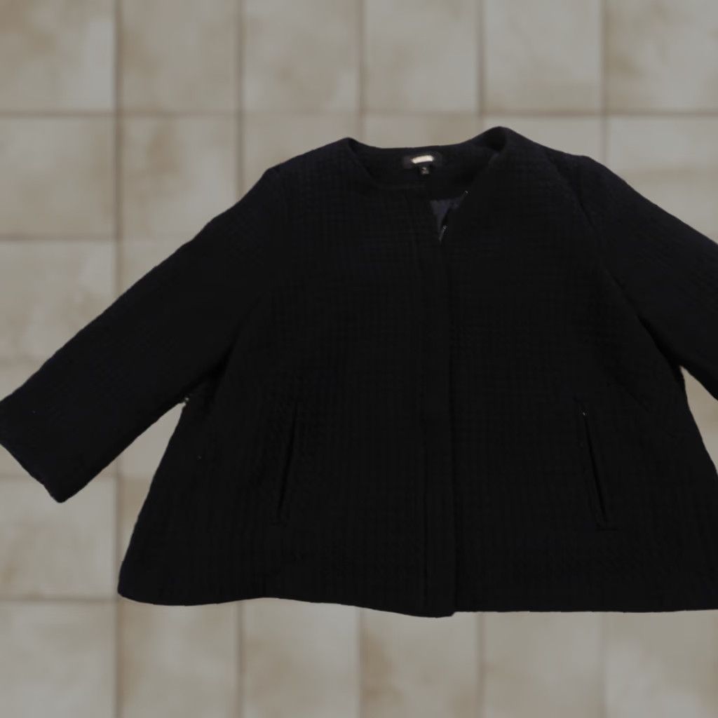 Talbots Talbots Womens Blazer Jacket 14 Blue Zip Mid-Length Solid Polyester Wool Lining Casual Regular Fit Coat Size XL / US 12-14 / IT 48-50 - 1 Thumbnail