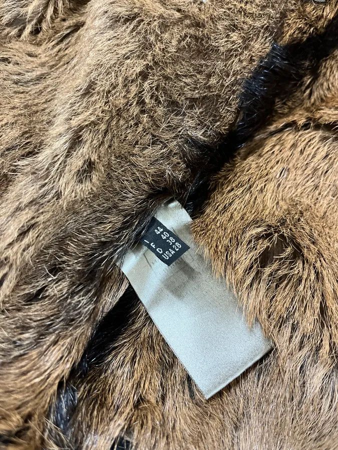 Designer × Marithe + Francois Girbaud × Vintage 2000s Marithé + François Girbaud Fur Brown Leather Jacket Size S / US 4 / IT 40 - 4 Thumbnail
