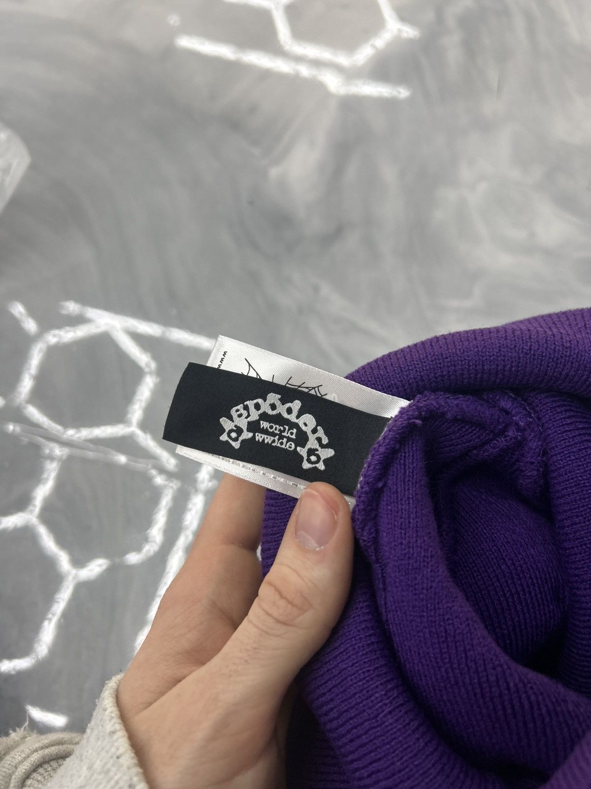 Sp5der Sp5der Purple Black Mohair Beanie Size ONE SIZE - 7 Thumbnail