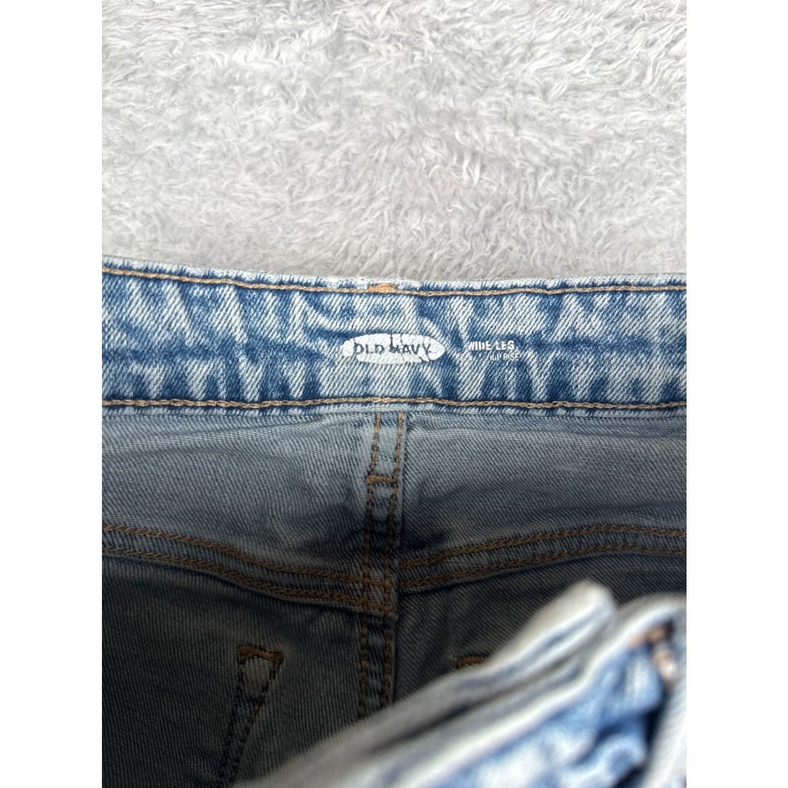 Old Navy Old Navy Wide Leg Jeans Womens 2 Blue Denim High Rise Crop 26x28 Distressed Cotton Size 26" / US 2 / IT 38 - 6 Thumbnail