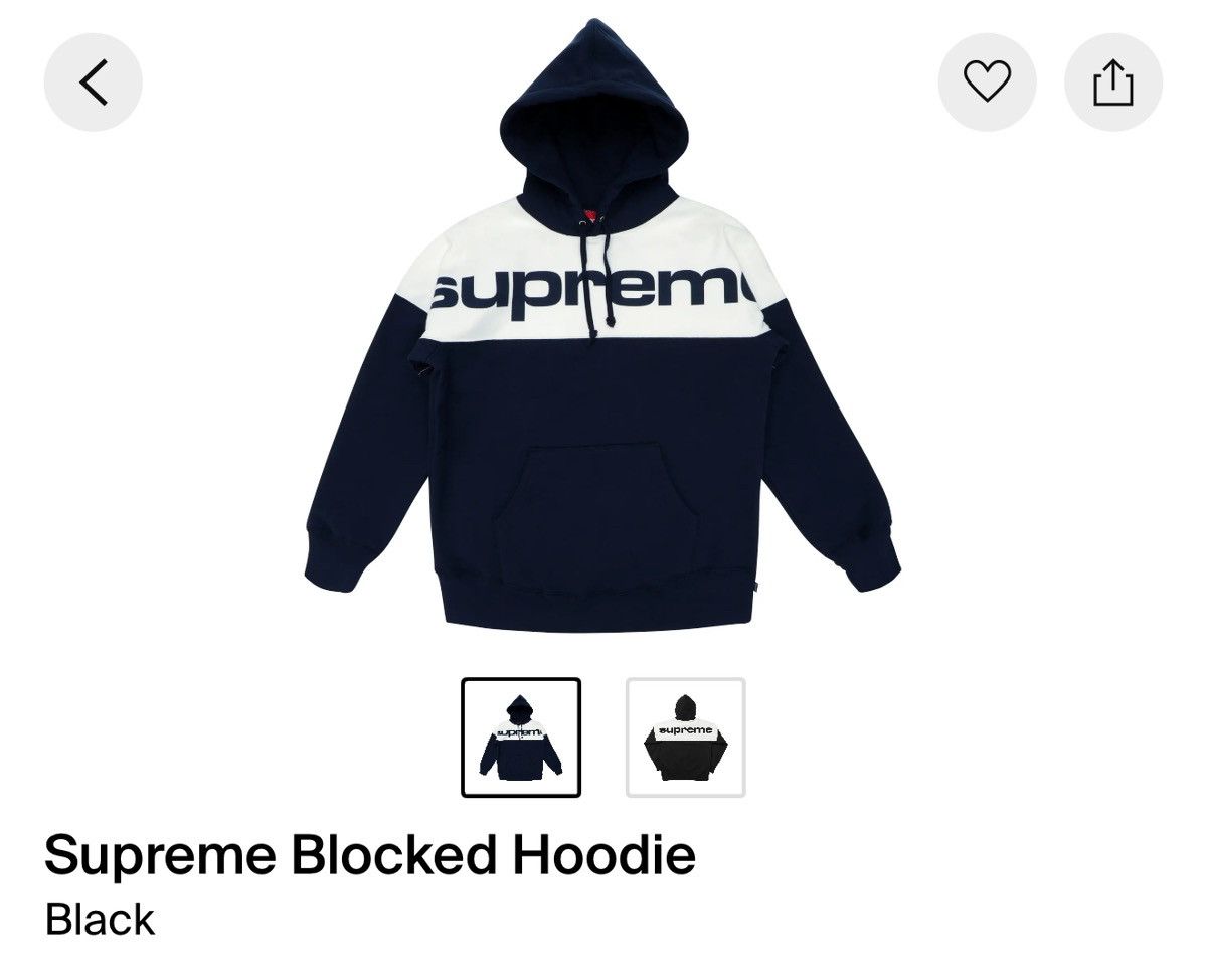 Supreme *NEW FW17 Supreme Blocked Hoodie in Black (szL) Size US L / EU 52-54 / 3 - 1 Thumbnail