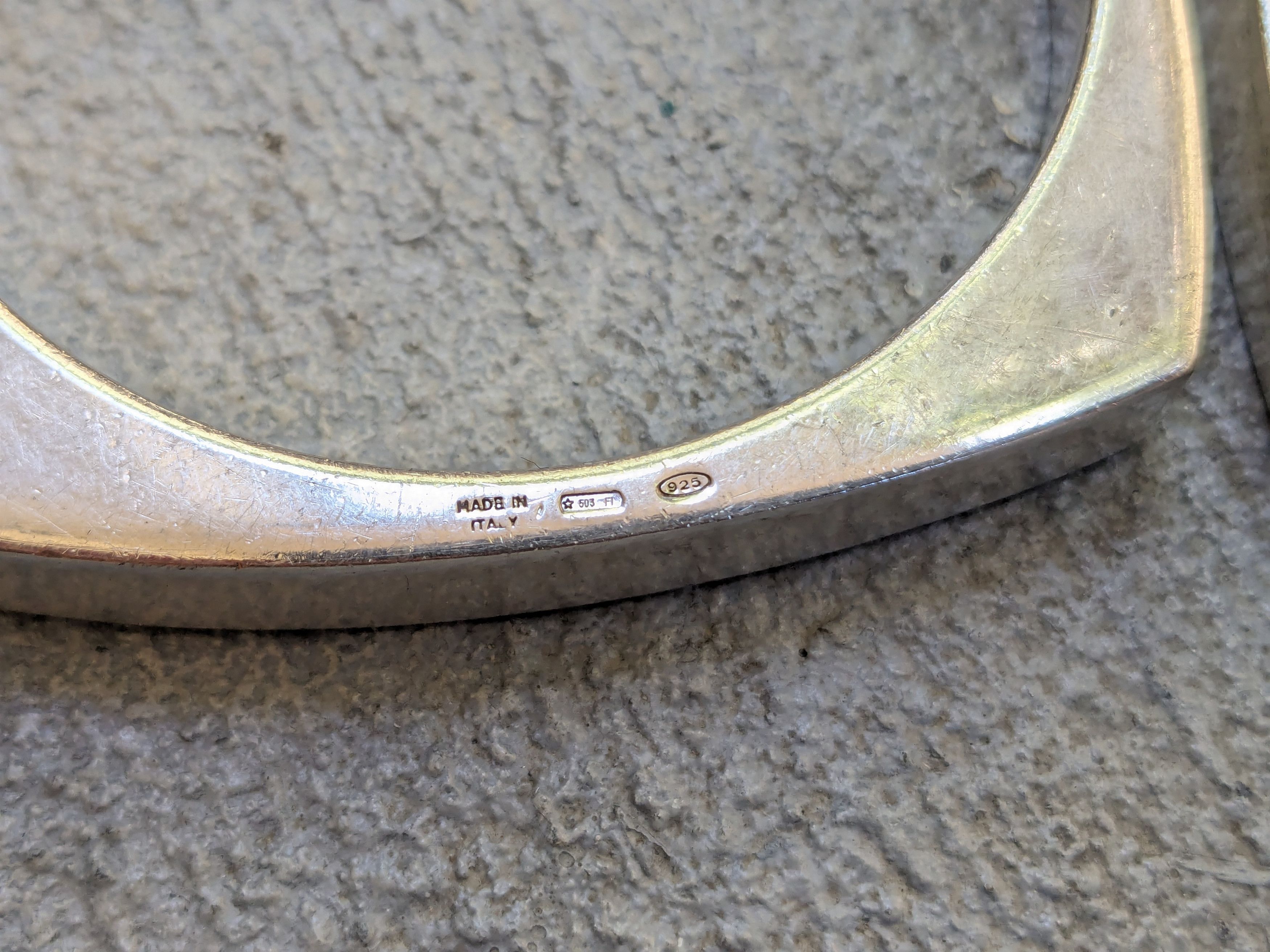 Gucci × Tom Ford × Vintage Gucci Sterling Silver Bracelet Modern Industrial 7.25 Bangle Size ONE SIZE - 15 Thumbnail