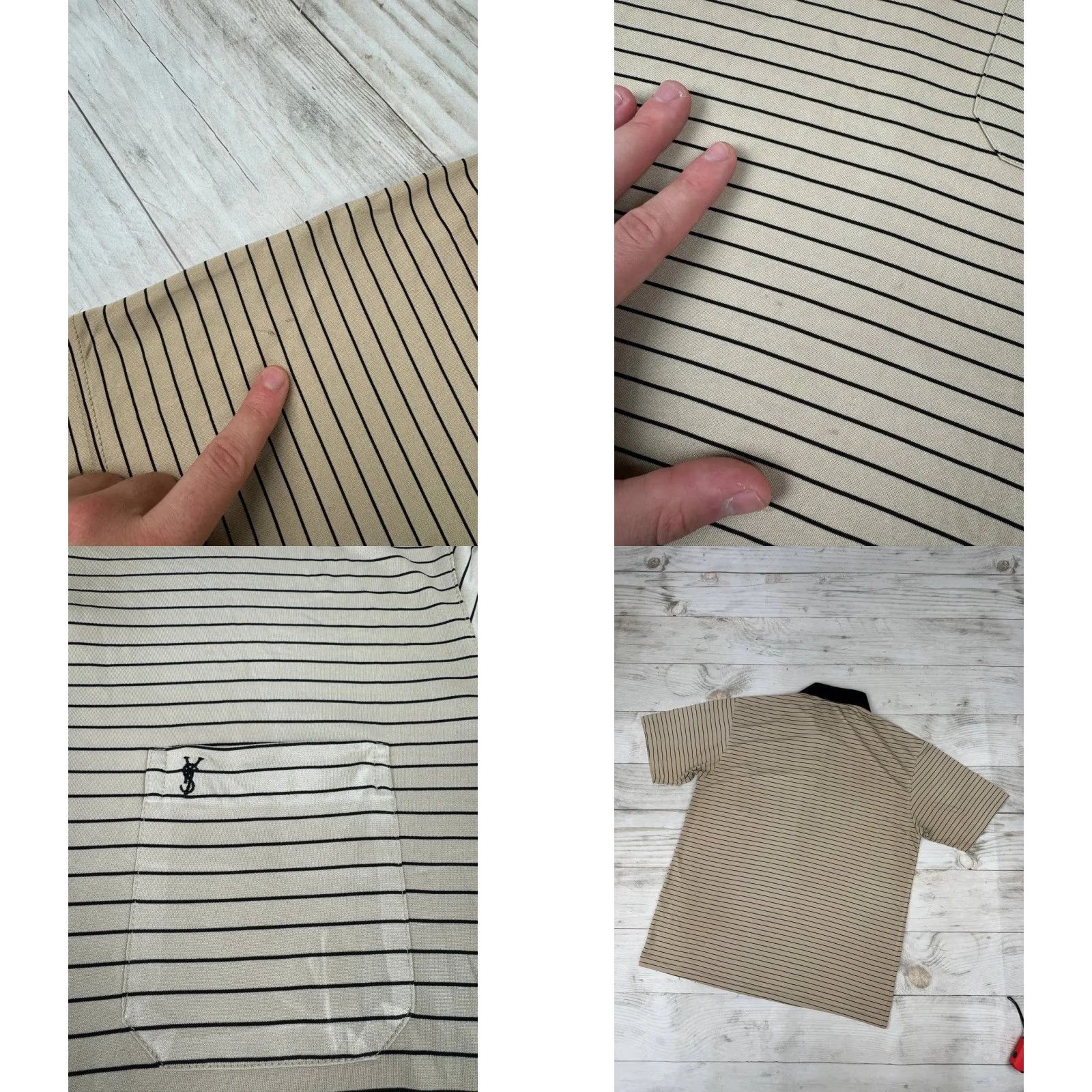 Yves Saint Laurent VINTAGE Saint Laurent YSL Silk Polo Shirt Striped 90s Men 2XL Beige Polo Men 2XL Beige Logo 90s Vintage Size US XXL / EU 58 / 5 - 8 Thumbnail