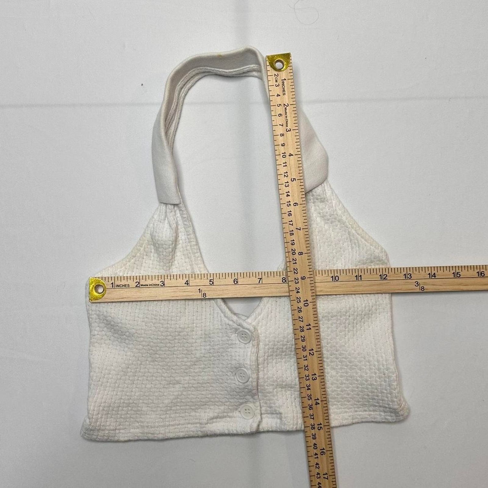 PRINCESS POLLY Princess Polly Size S White Haltered Backless 97% Cotton Size S / US 4 / IT 40 - 3 Thumbnail