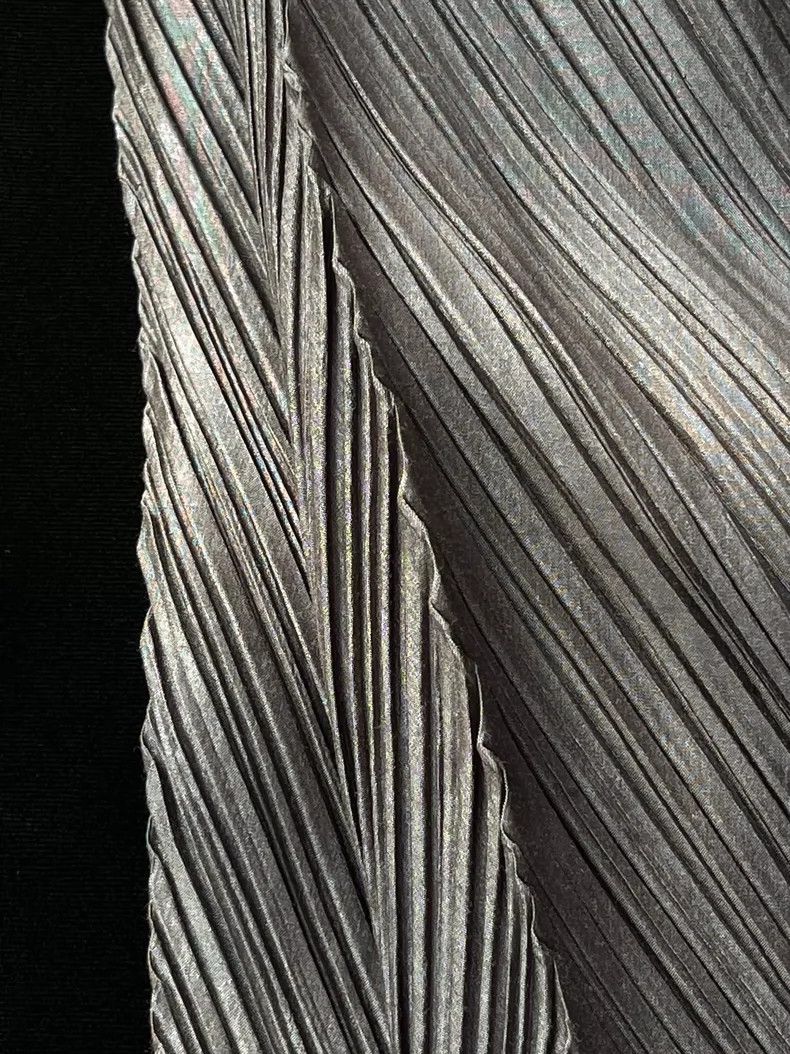 Issey Miyake Issey Miyake Grey herringbone twill pleated mainline top Size M / US 6-8 / IT 42-44 - 5 Thumbnail
