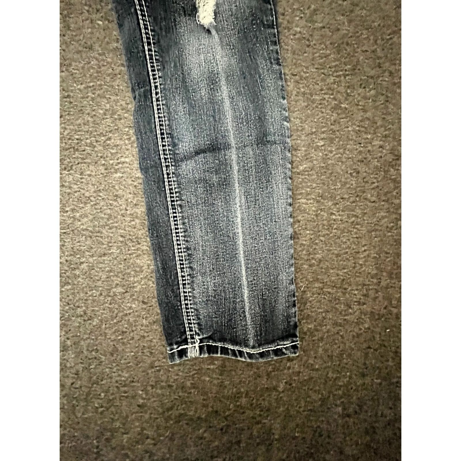 Camel Red Camel Jeans Womens Juniors Size 9 Distressed Low Rise Stretch Denim Black 5-Pocket Slim Shoes? Size 30" / US 8 / IT 44 - 7 Thumbnail