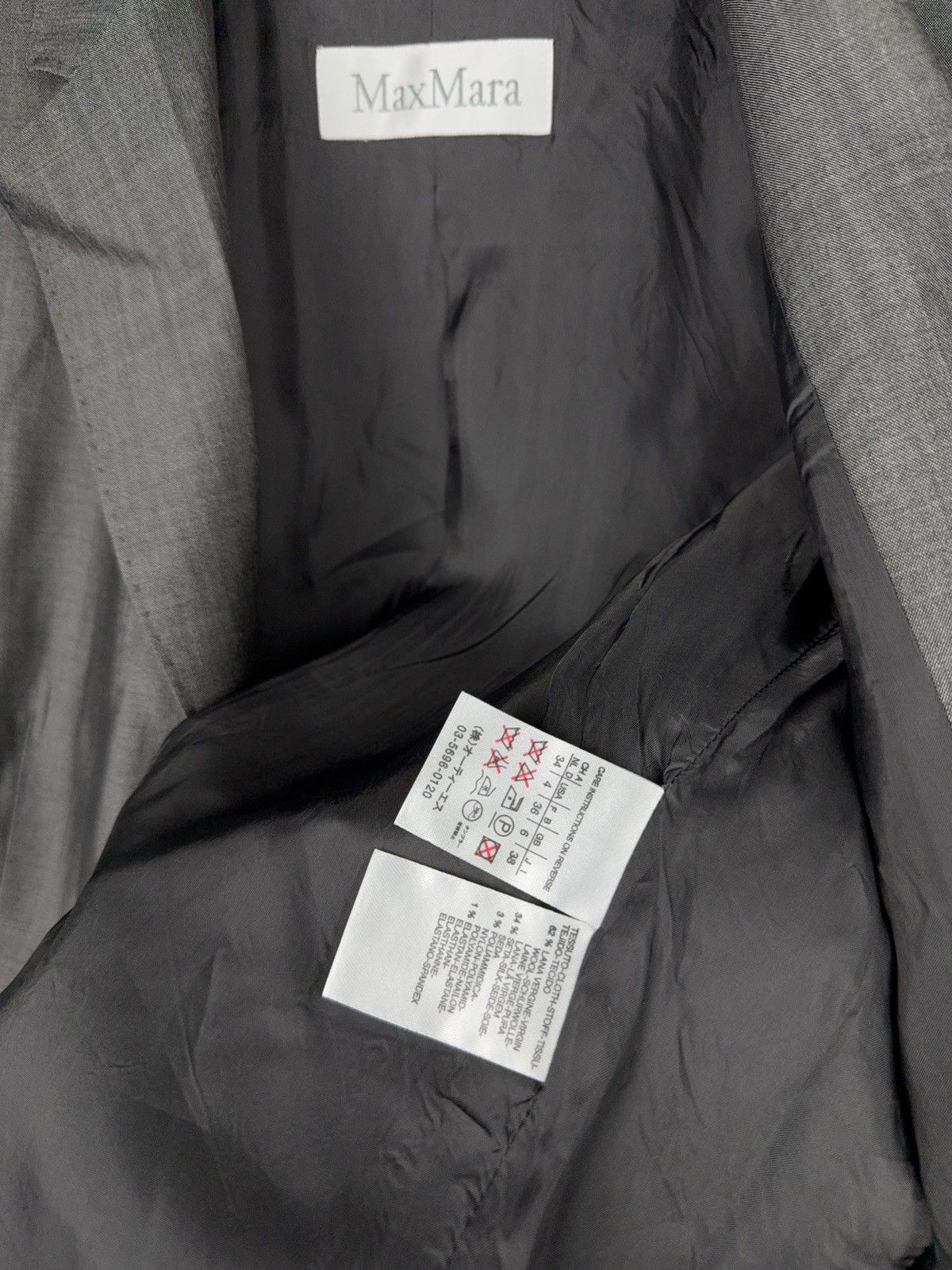 Max Mara Luxury Retro Style 00s MaxMara Grey Tailored Blazer Jacket Size S / US 4 / IT 40 - 8 Thumbnail