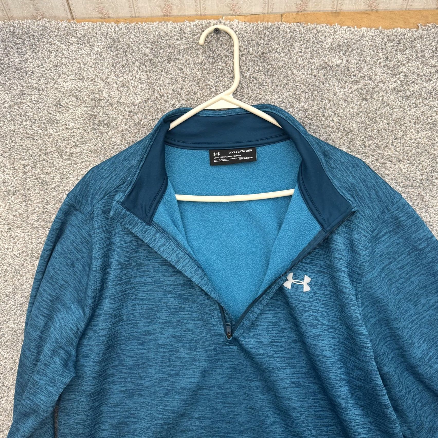 Under Armour Under Armour Pullover Mens 2XL Blue Fleece Quarter Zip Athletic Training XXL" Size US XXL / EU 58 / 5 - 6 Thumbnail