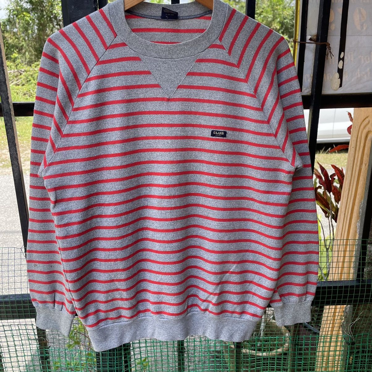 Adidas 🔥Vintage 90s Adidas Club Striped Crewneck Sweatshirts Size US S / EU 44-46 / 1 - 4 Thumbnail