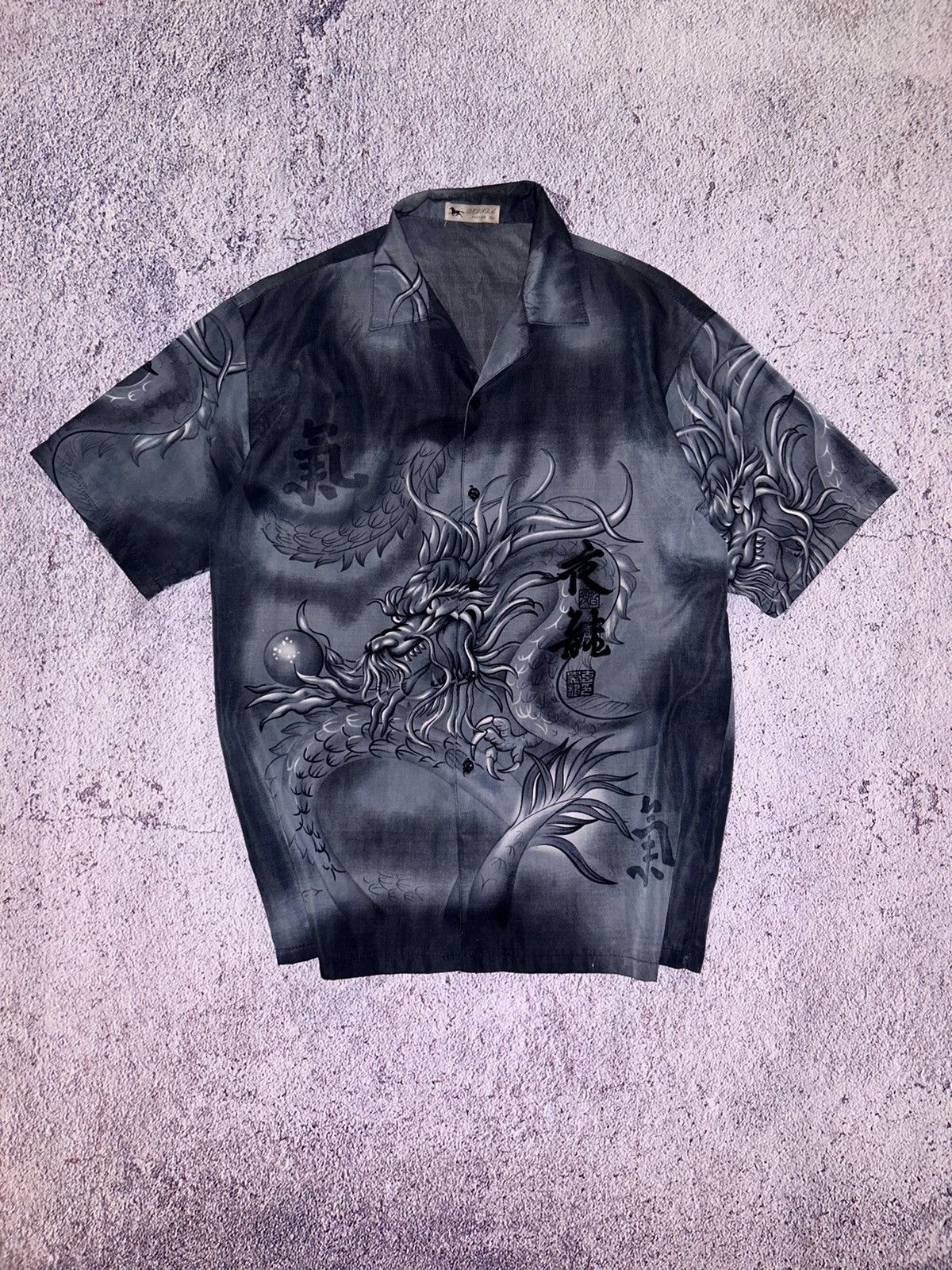 Vintage Japanese Brand Vintage Y2K VTG Japanese Dragon Print Shirt Size US XXL / EU 58 / 5 - 3 Thumbnail