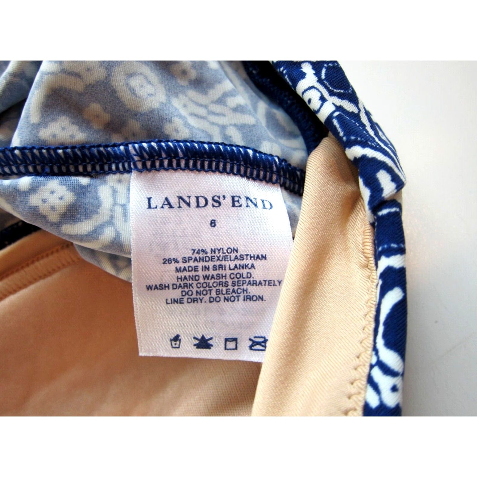 Lands' End Lands' End Blue White Paisley Padded Halter Tankini Swim Top 6 Women Bra Built In Size M / US 6-8 / IT 42-44 - 3 Thumbnail