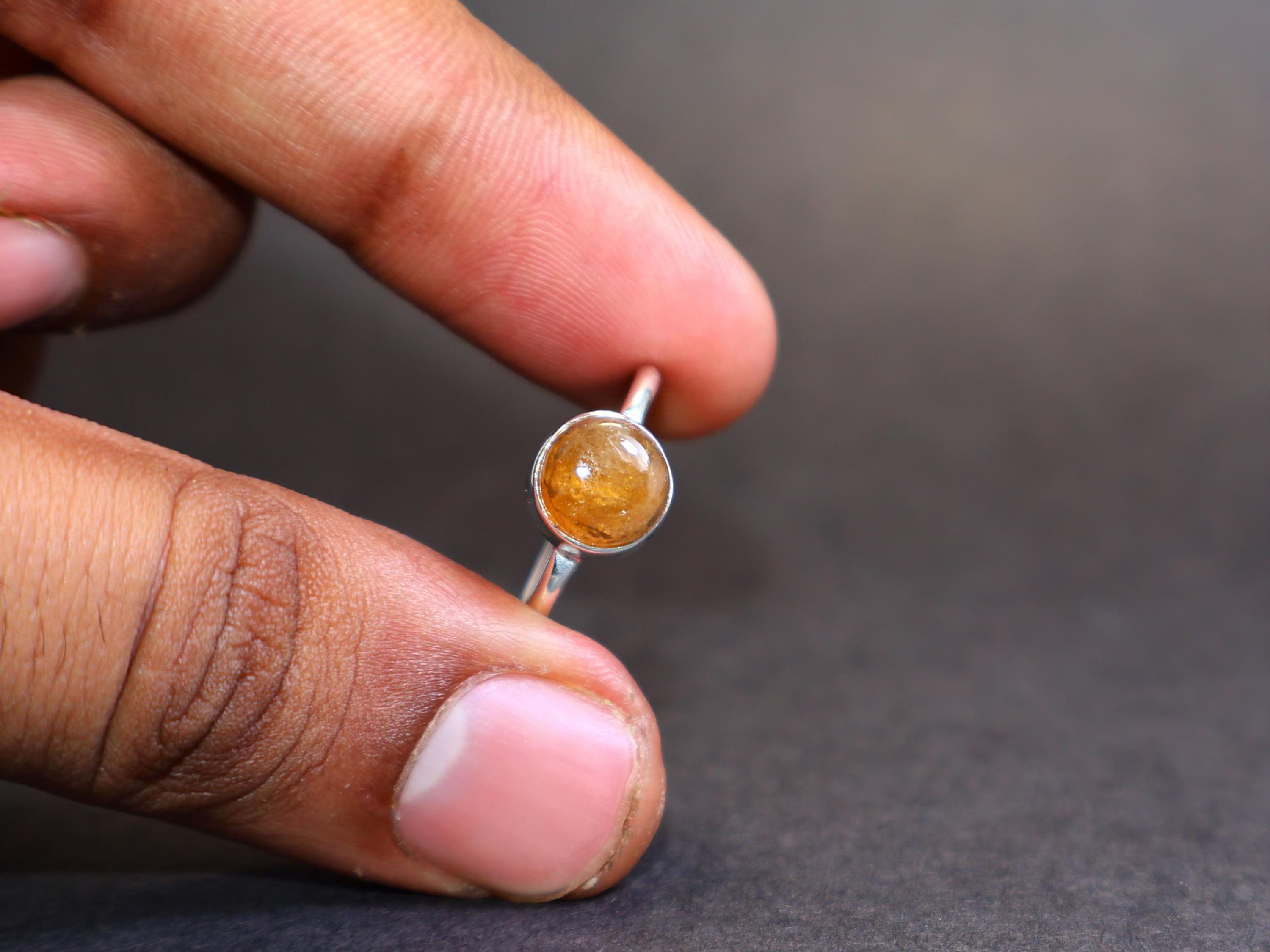 Handmade Citrine Ring, Handmade Boho Ring, 925 Sterling Silver Ring, Size ONE SIZE - 7 Thumbnail