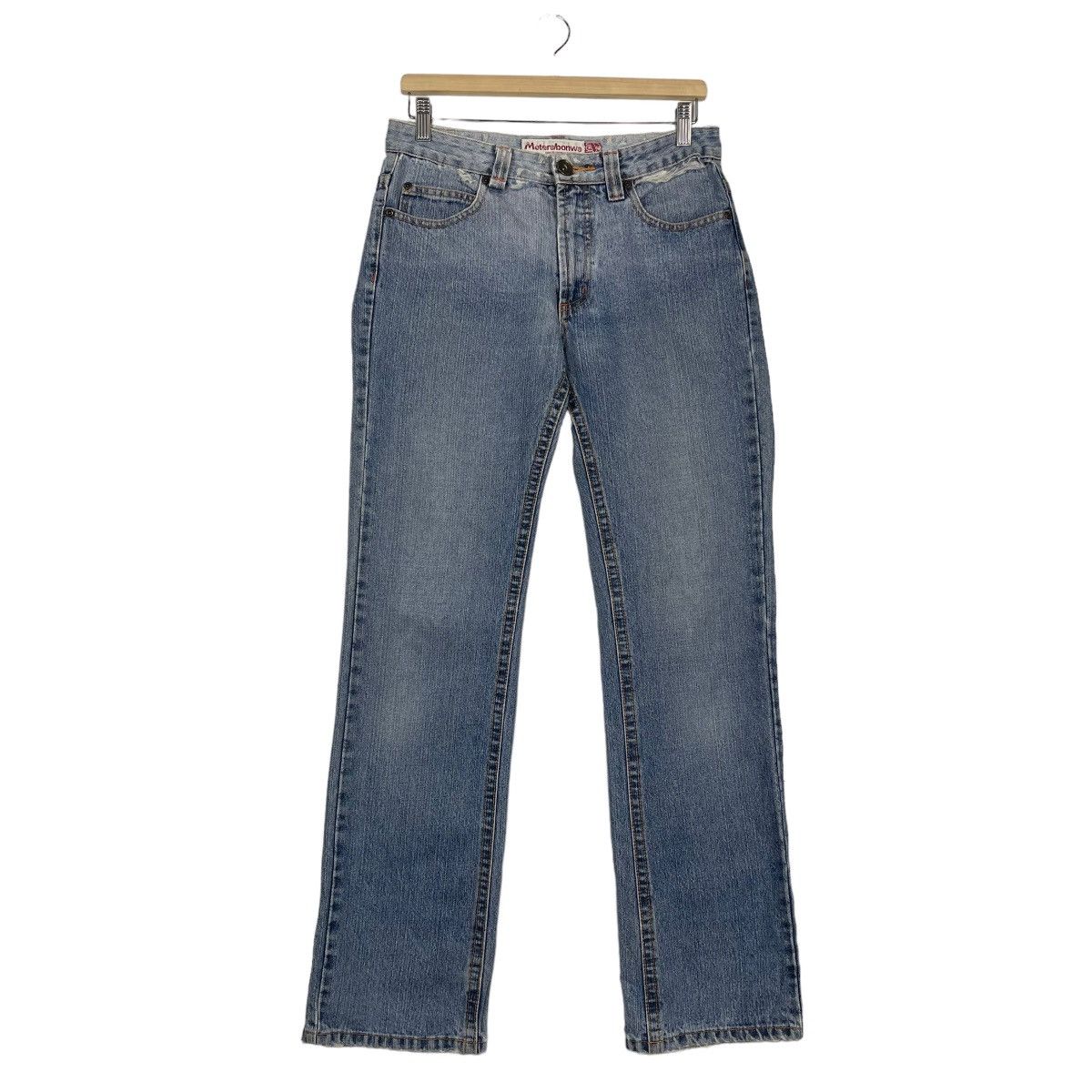 Japanese Brand Meterbonwe Faded Blue Zipper Fly Jeans Size US 30 / EU 46 - 2 Thumbnail