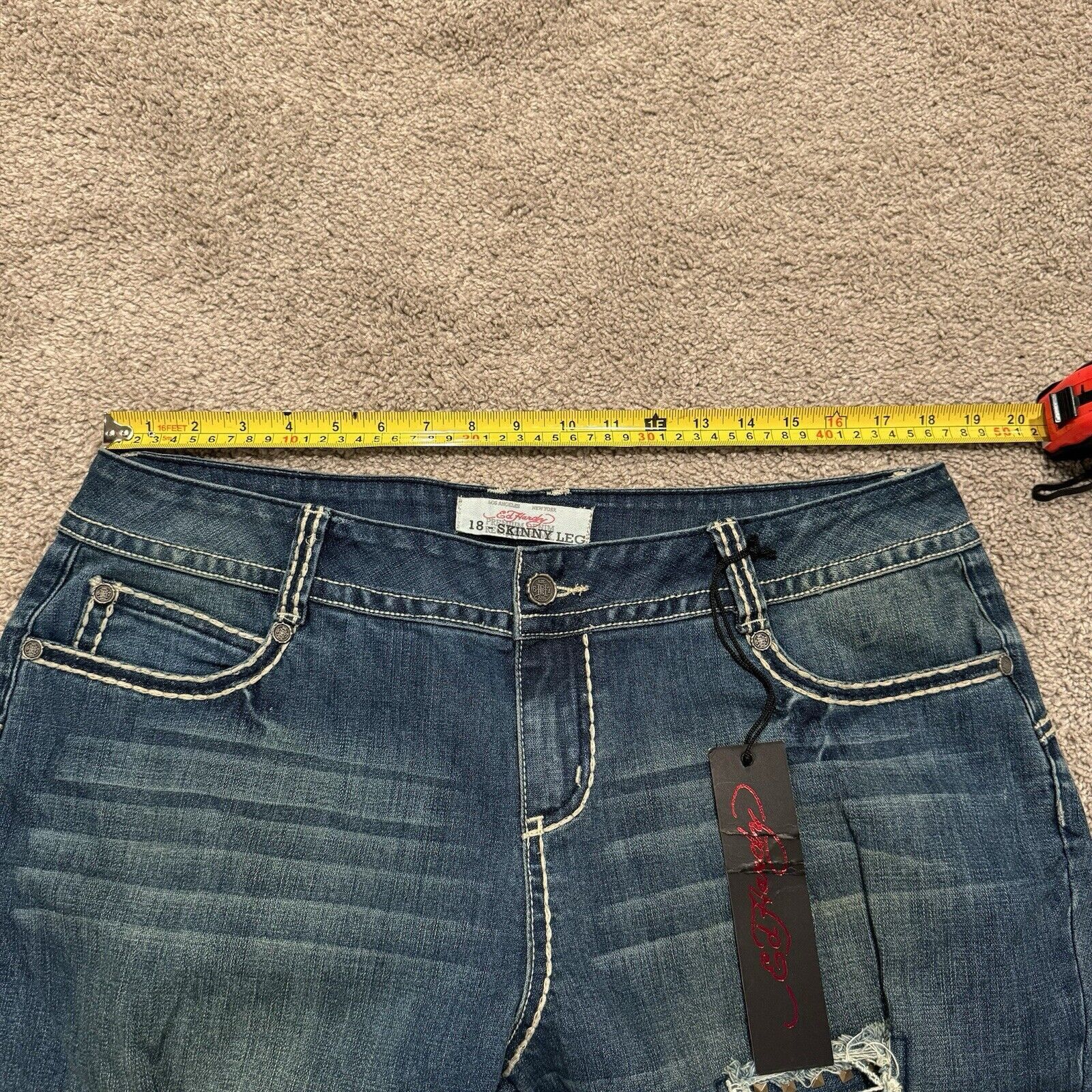 Ed Hardy Brand New Ed Hardy Wings Jeans Size 18 (36x32) Vintage Y2K Size 36" / US 14 / IT 50 - 9 Thumbnail