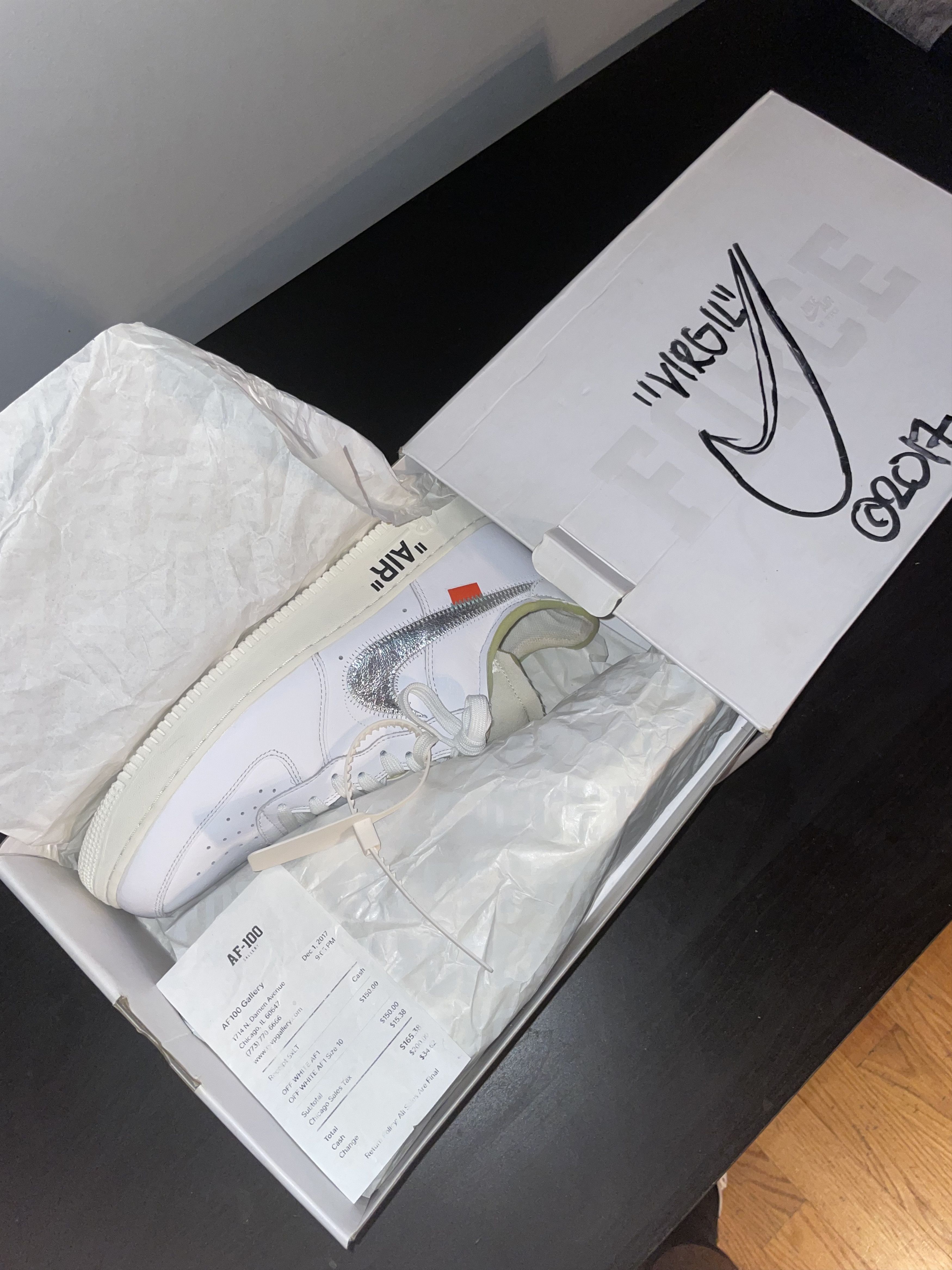 Nike × Off-White Size 10 Off White complexcon AF1 DS box signed by Virgil Size US 10 / EU 43 - 2 Thumbnail