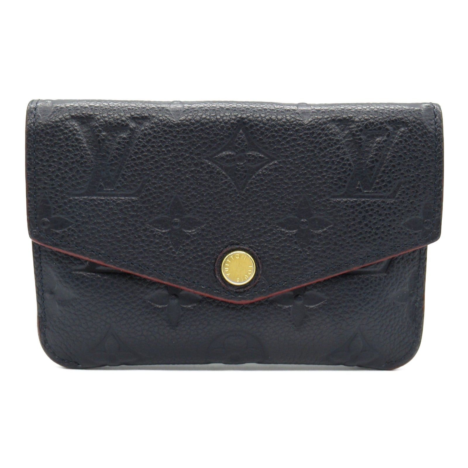 Louis Vuitton Louis Vuitton Pochette Cle Key &Amp; Coin Purse Case Coated Canvas Monogram Empreinte Navy Marine Rouge Size ONE SIZE - 1 Thumbnail
